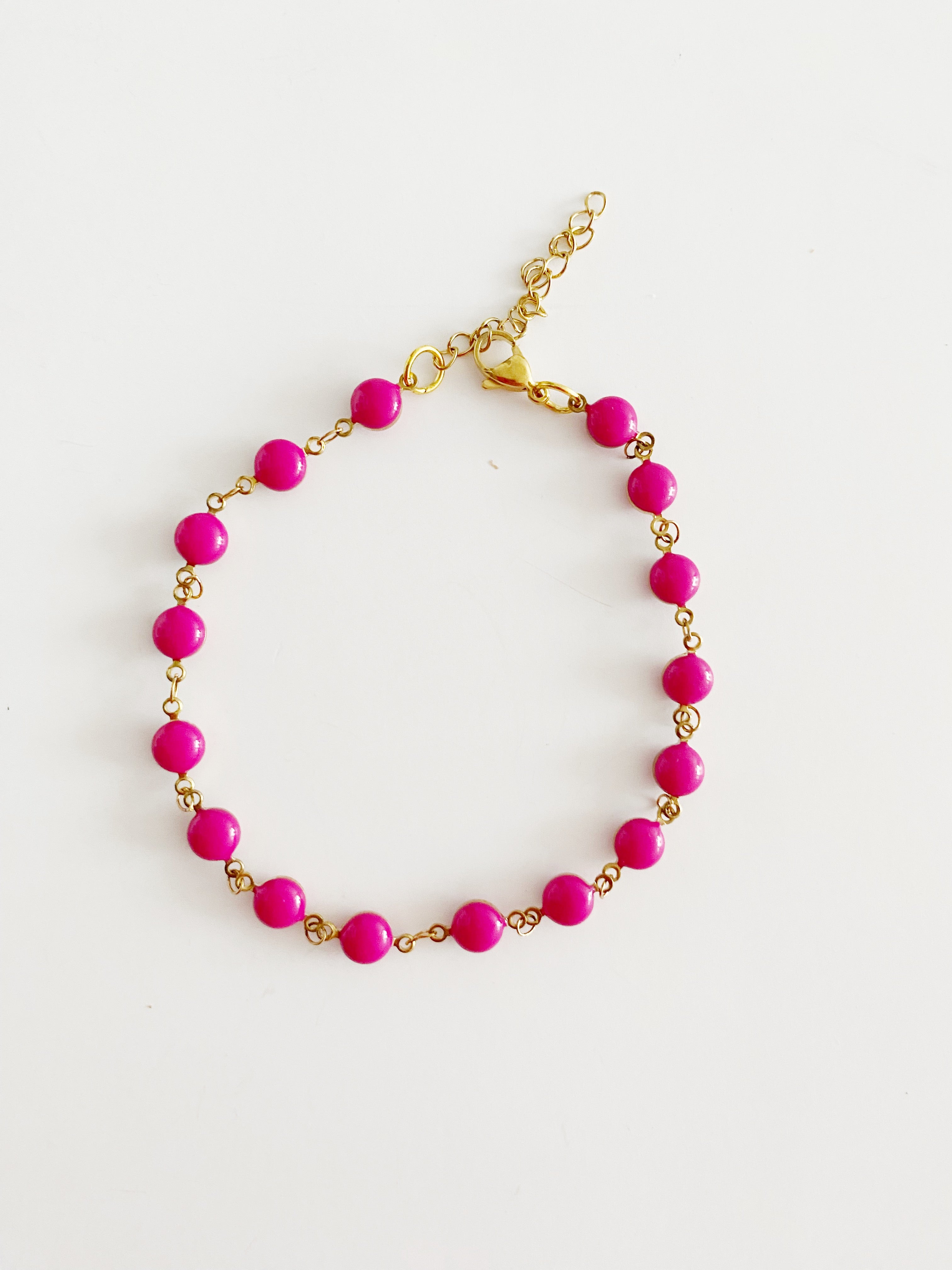 Bracelet de chevilles Hawa \ rose Fuchsia\ prix spécial 😍