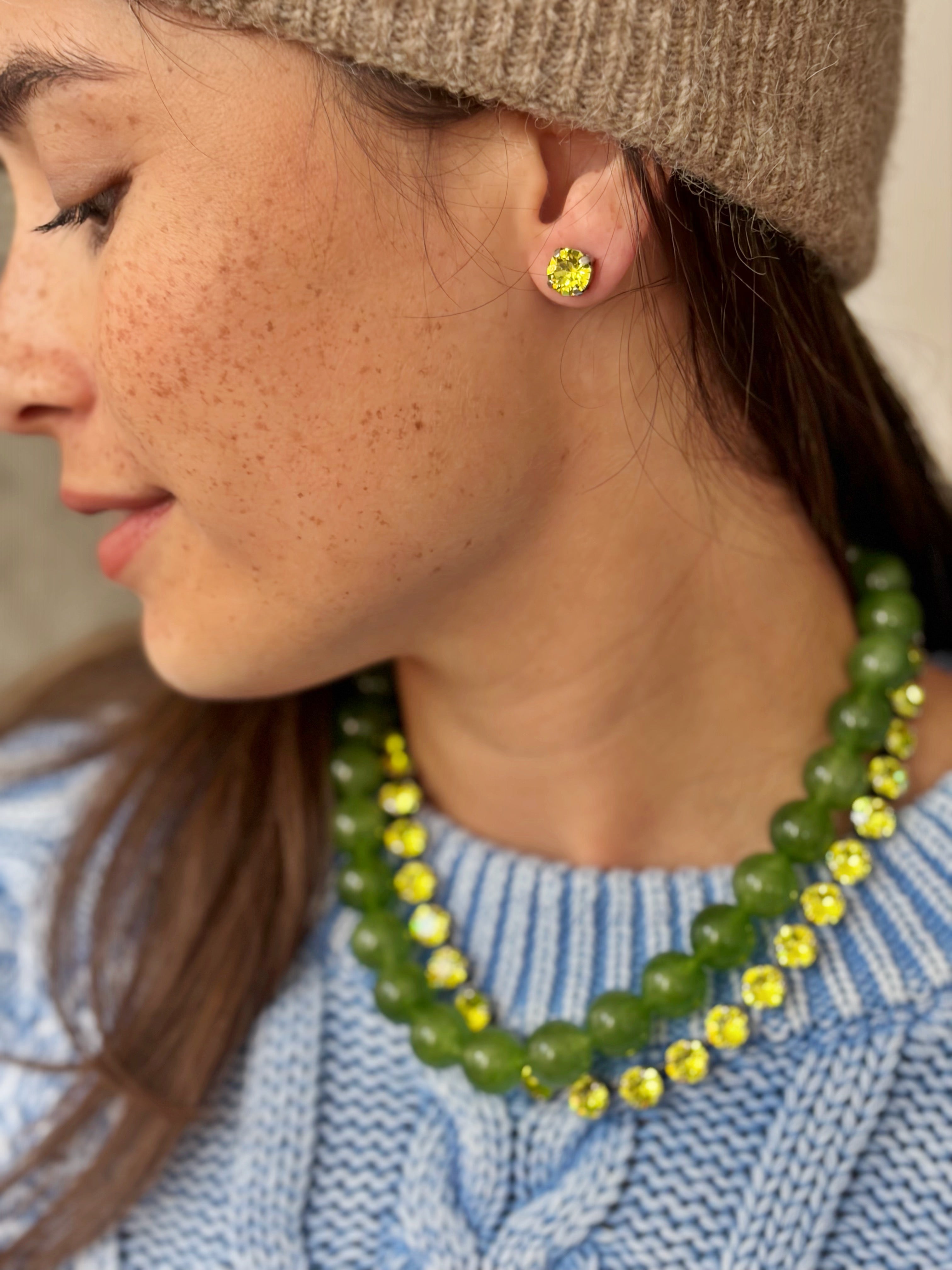 Boucles d'oreilles stud citrus green