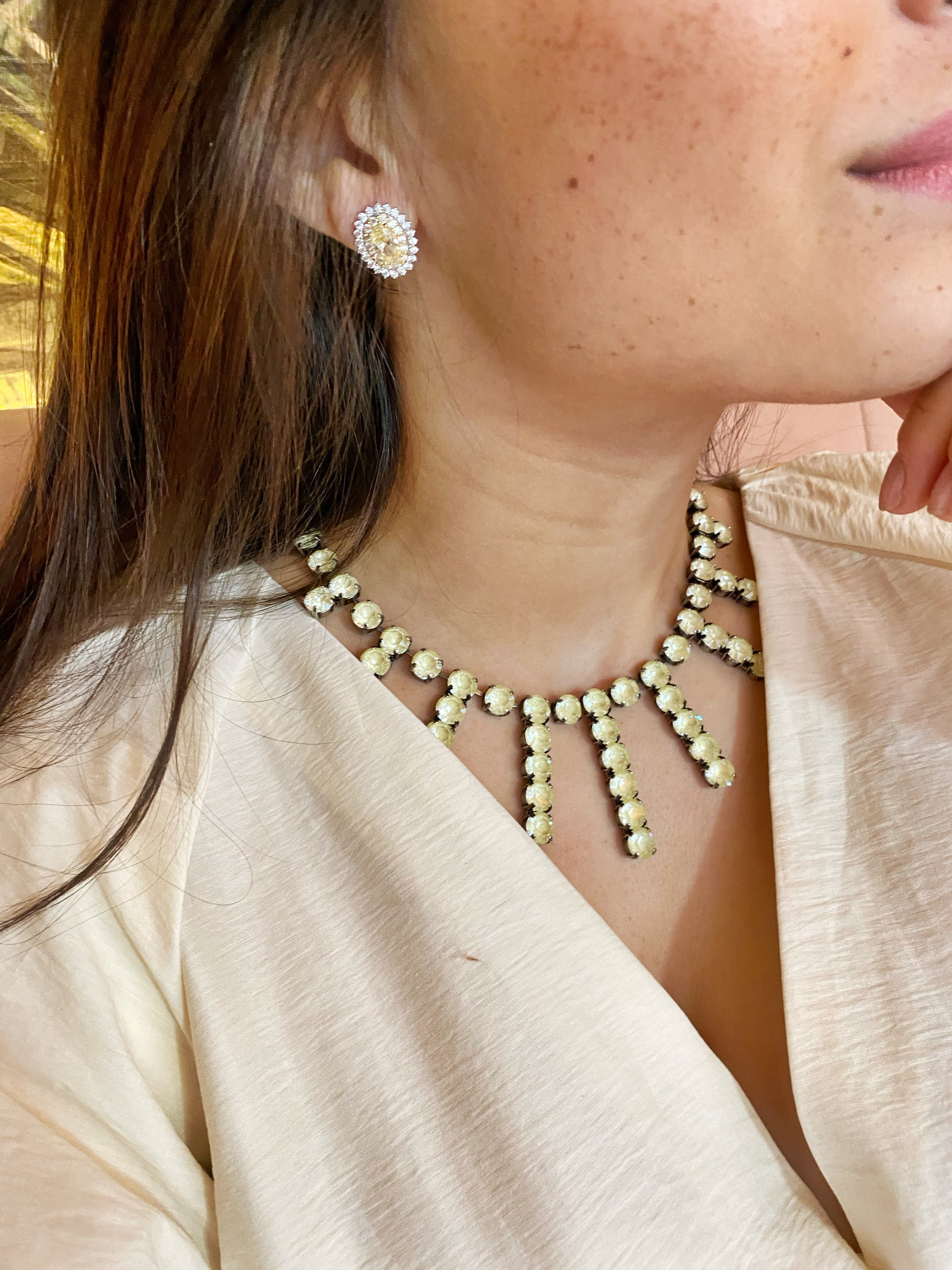 Collier Marie Antoinette Mimosa crème