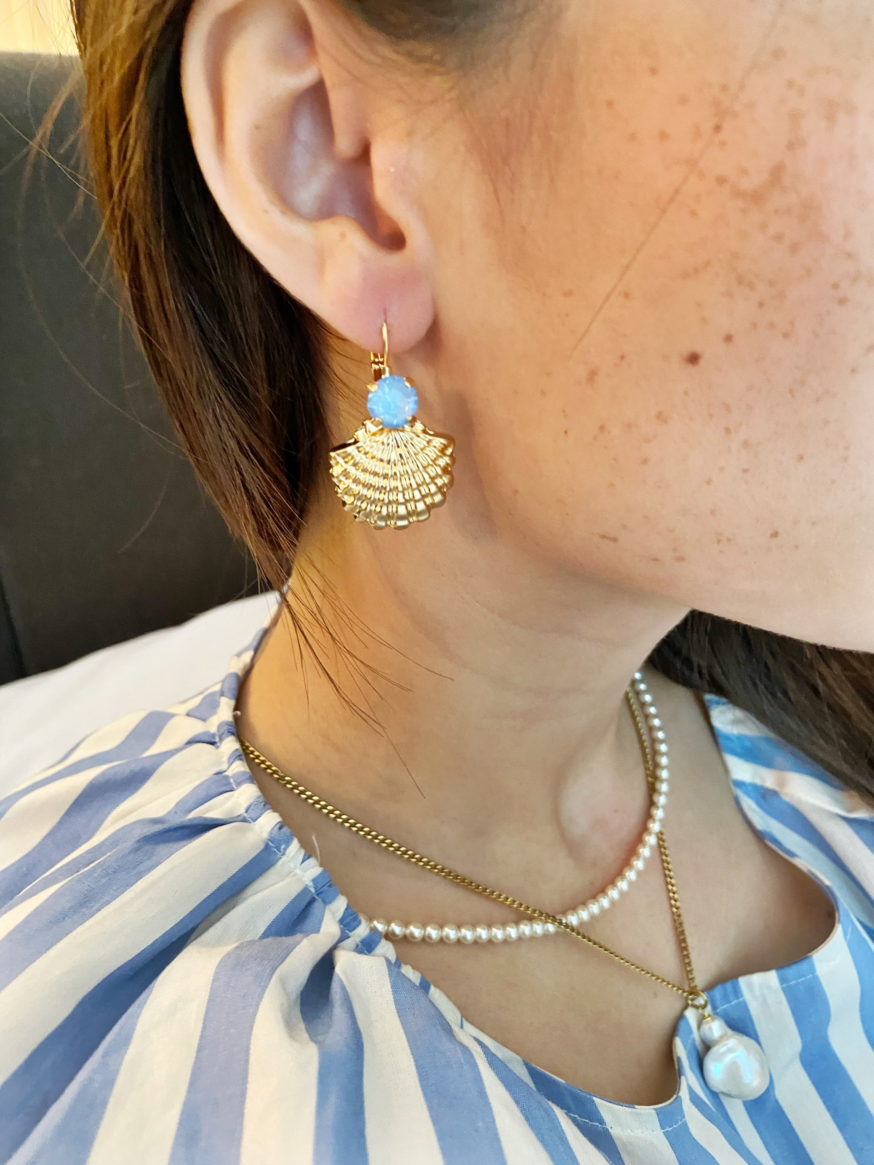 Boucles d'oreilles Aqua Lily đ blue