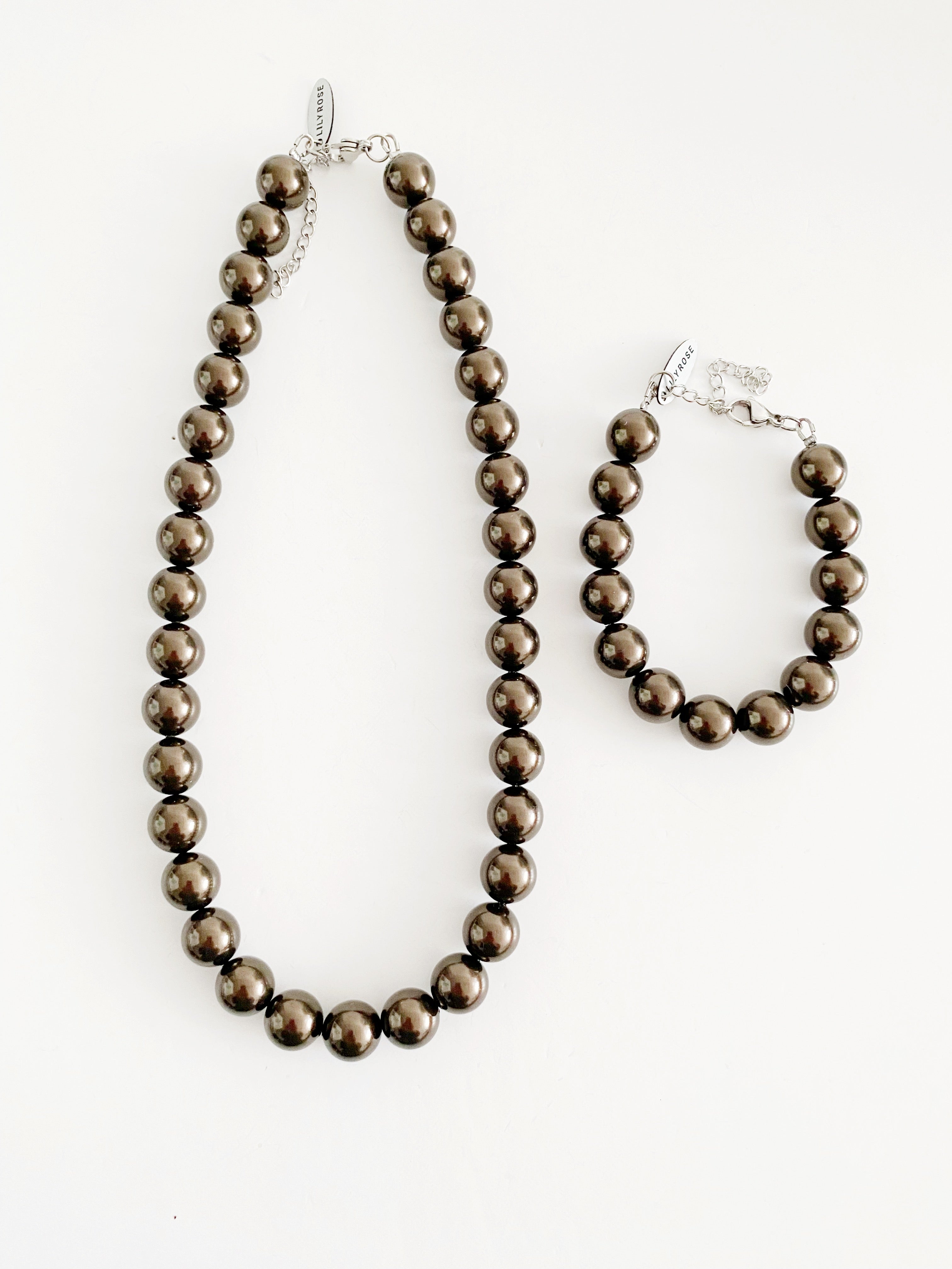 Ensemble collier + bracelet chocolat \ PRIX SPÉCIAL ✨