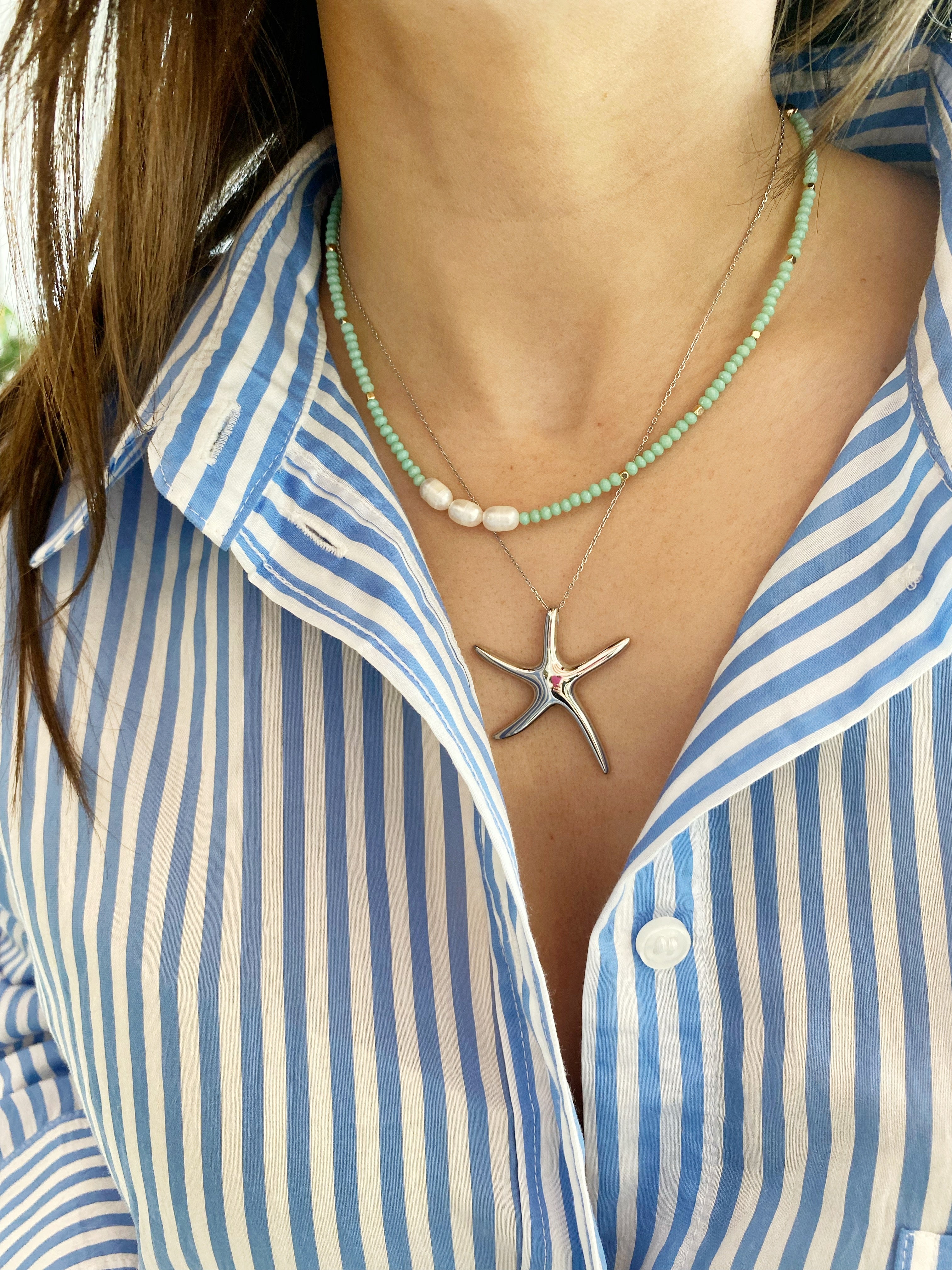 Collier Amelia \ style choker \ vert🐚🌴☀️