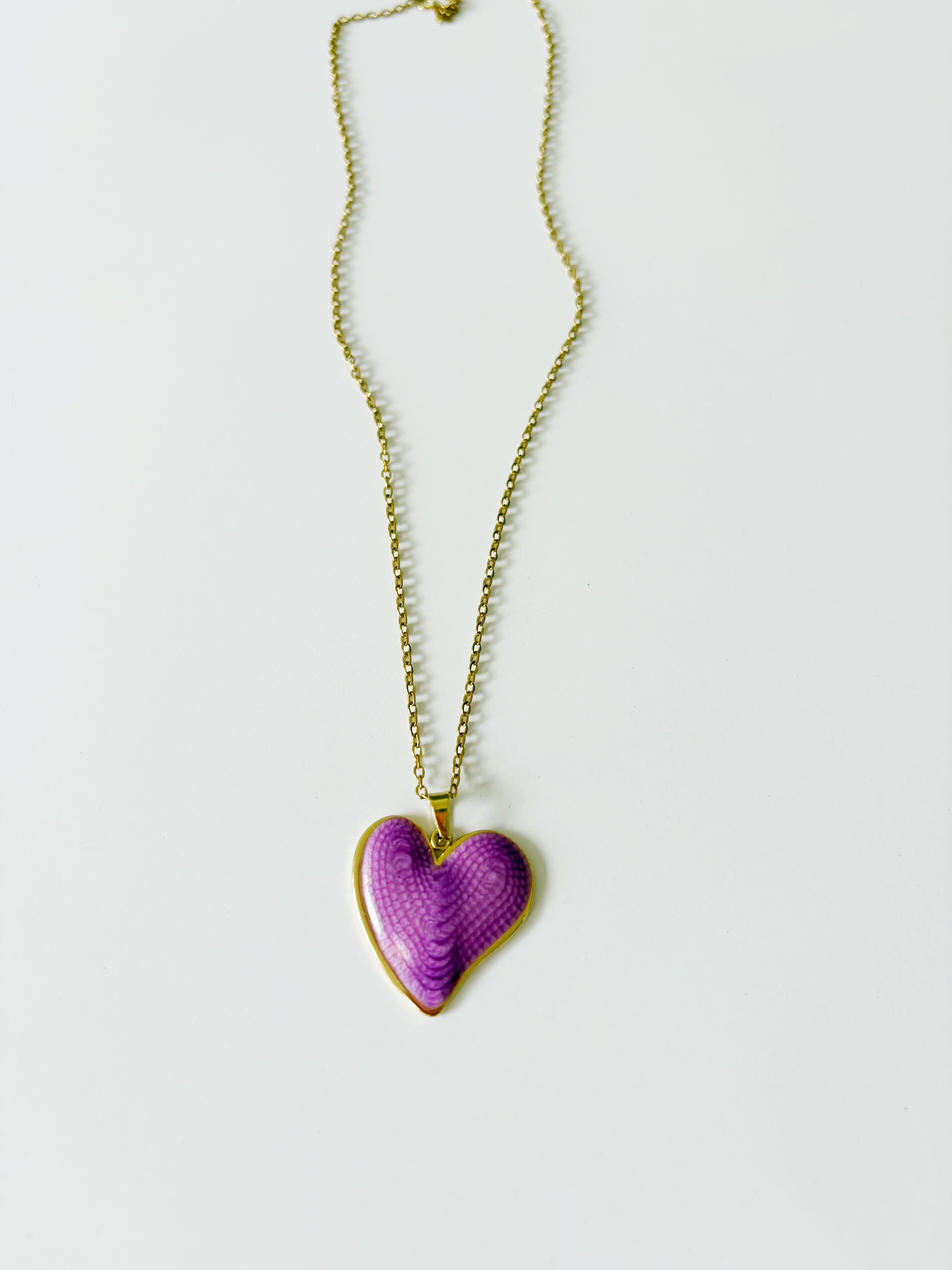 Collier pendentif Mauve love