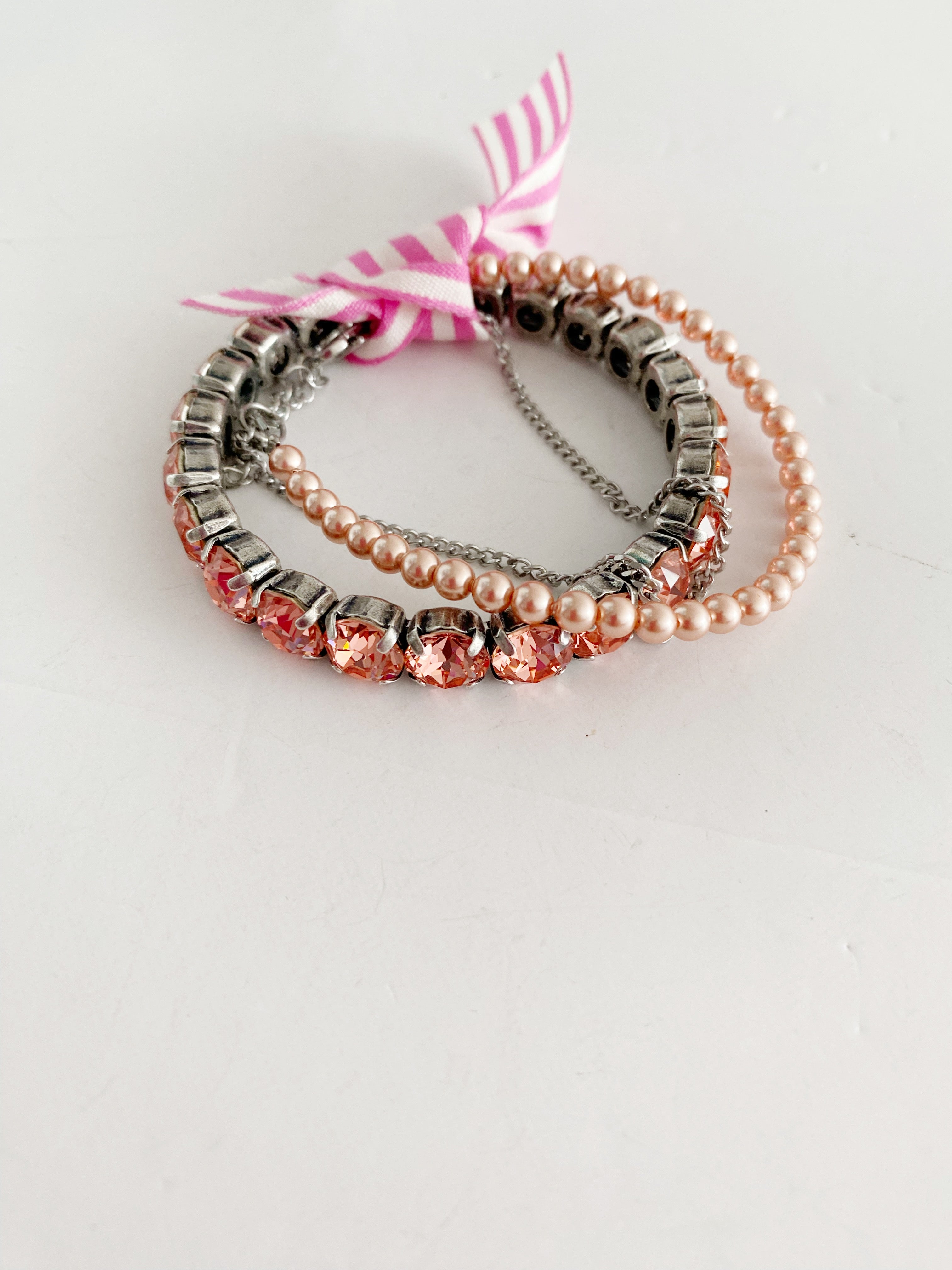Ensemble de bracelets rose peach