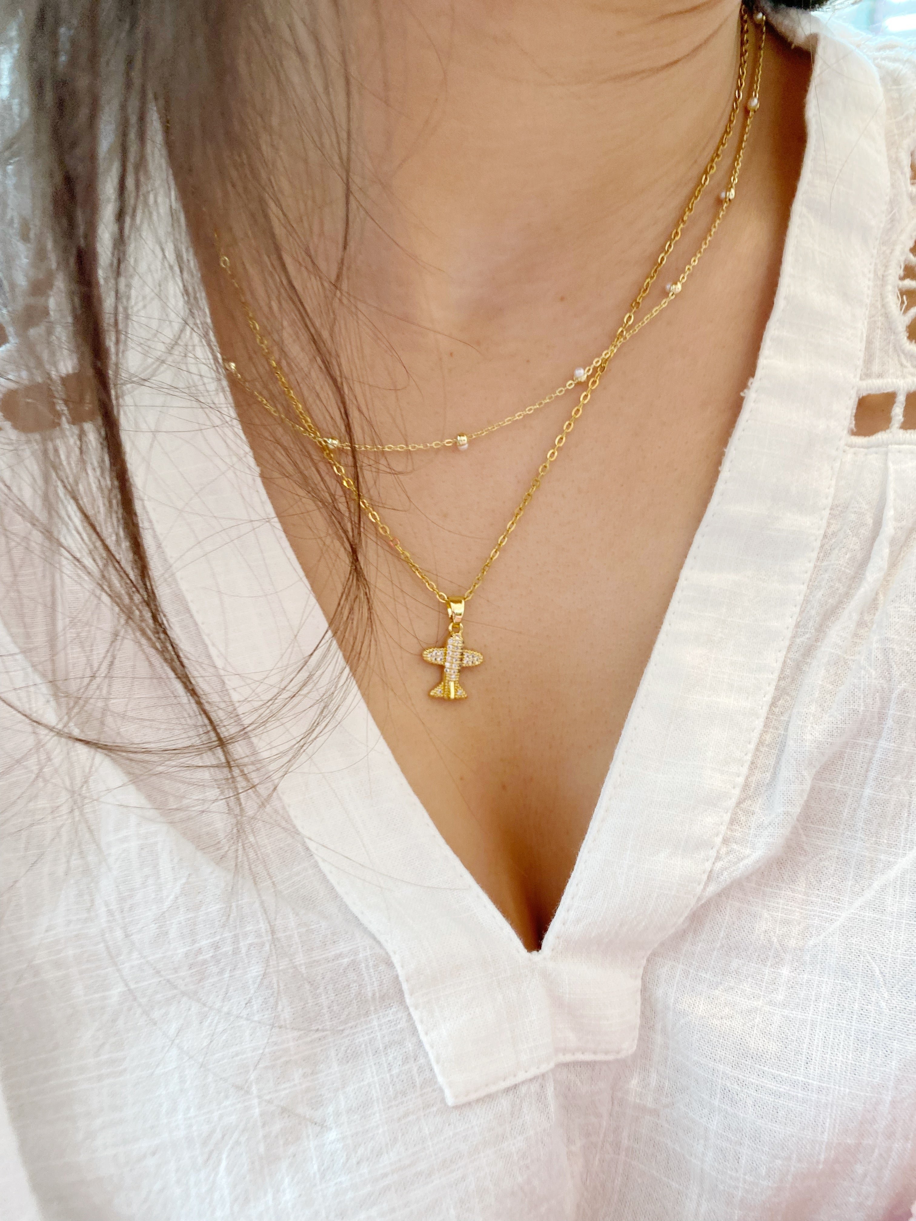 Collier jet lag \ gold