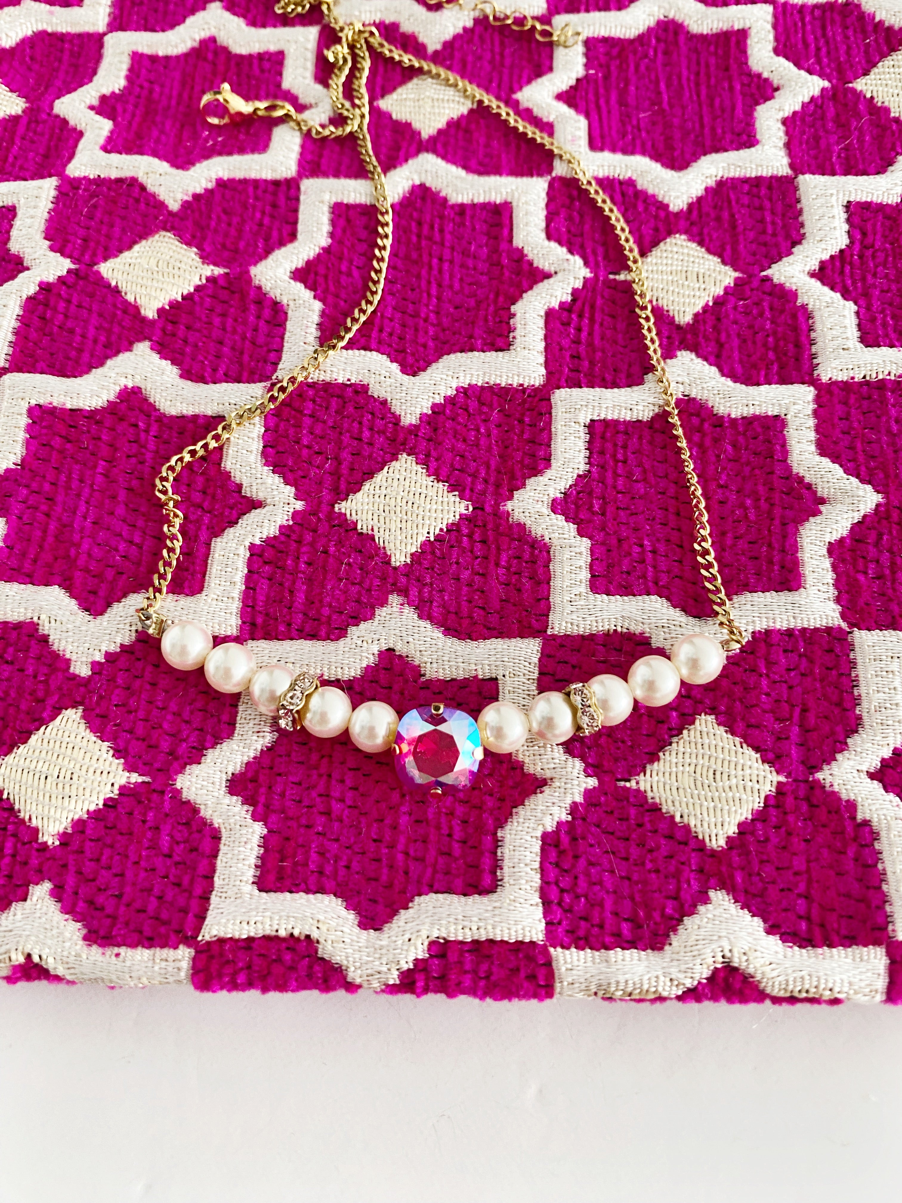 Souvenir de voyage \ pochette et collier LR,