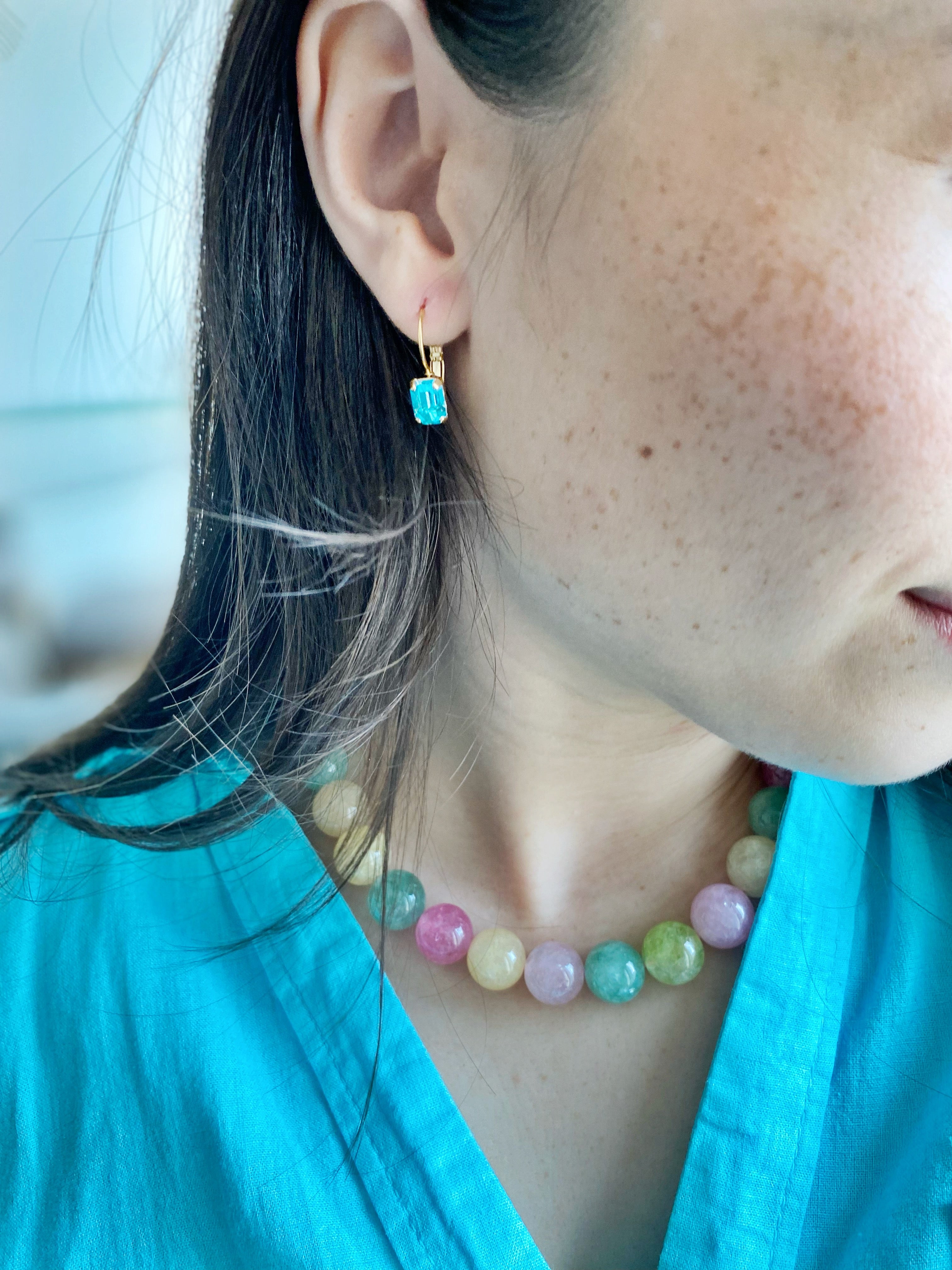 Boucles d'oreilles Midtown aquamarine
