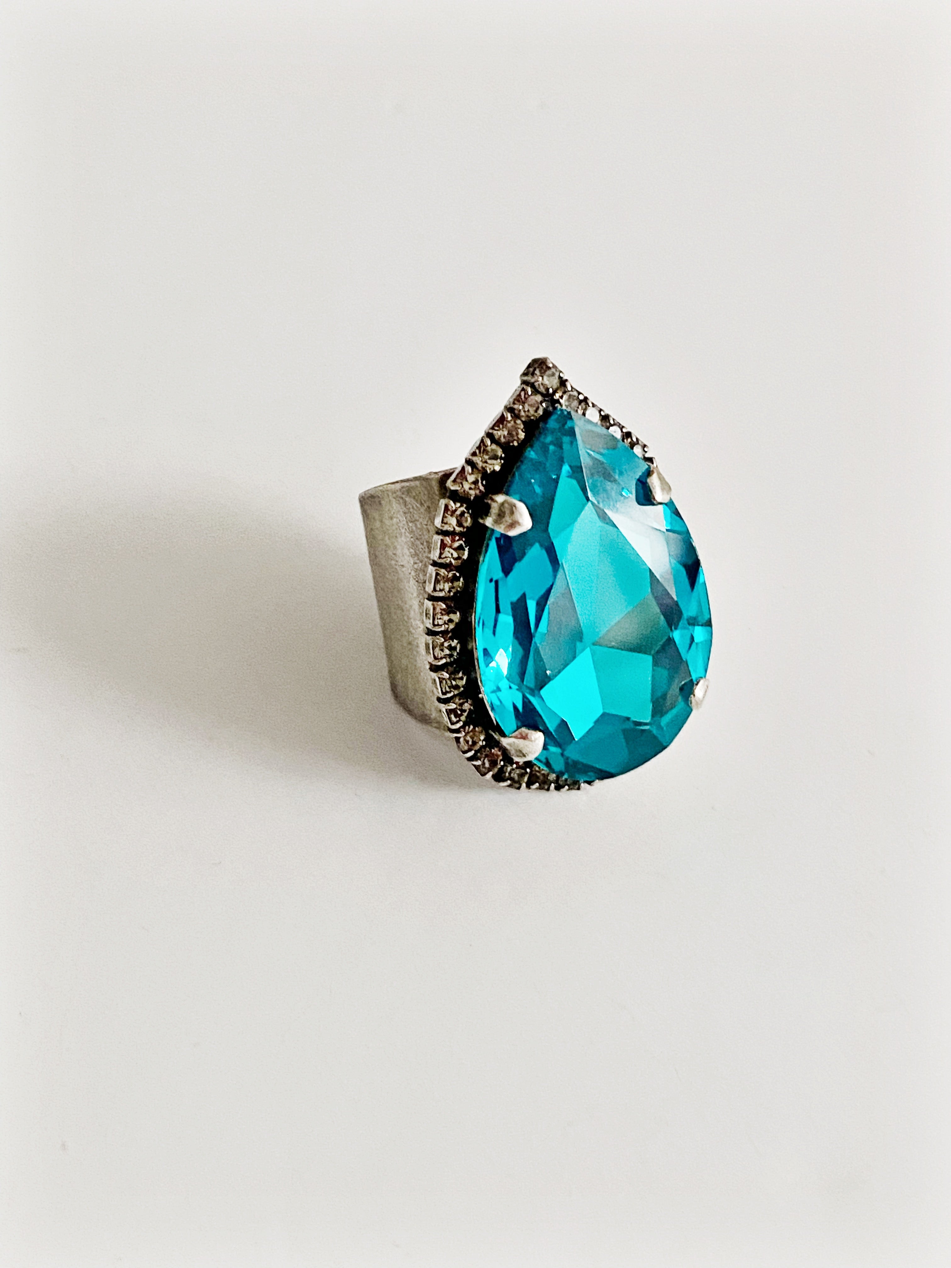 Bague cocktail Morgan \ Zircon bleuđź©·