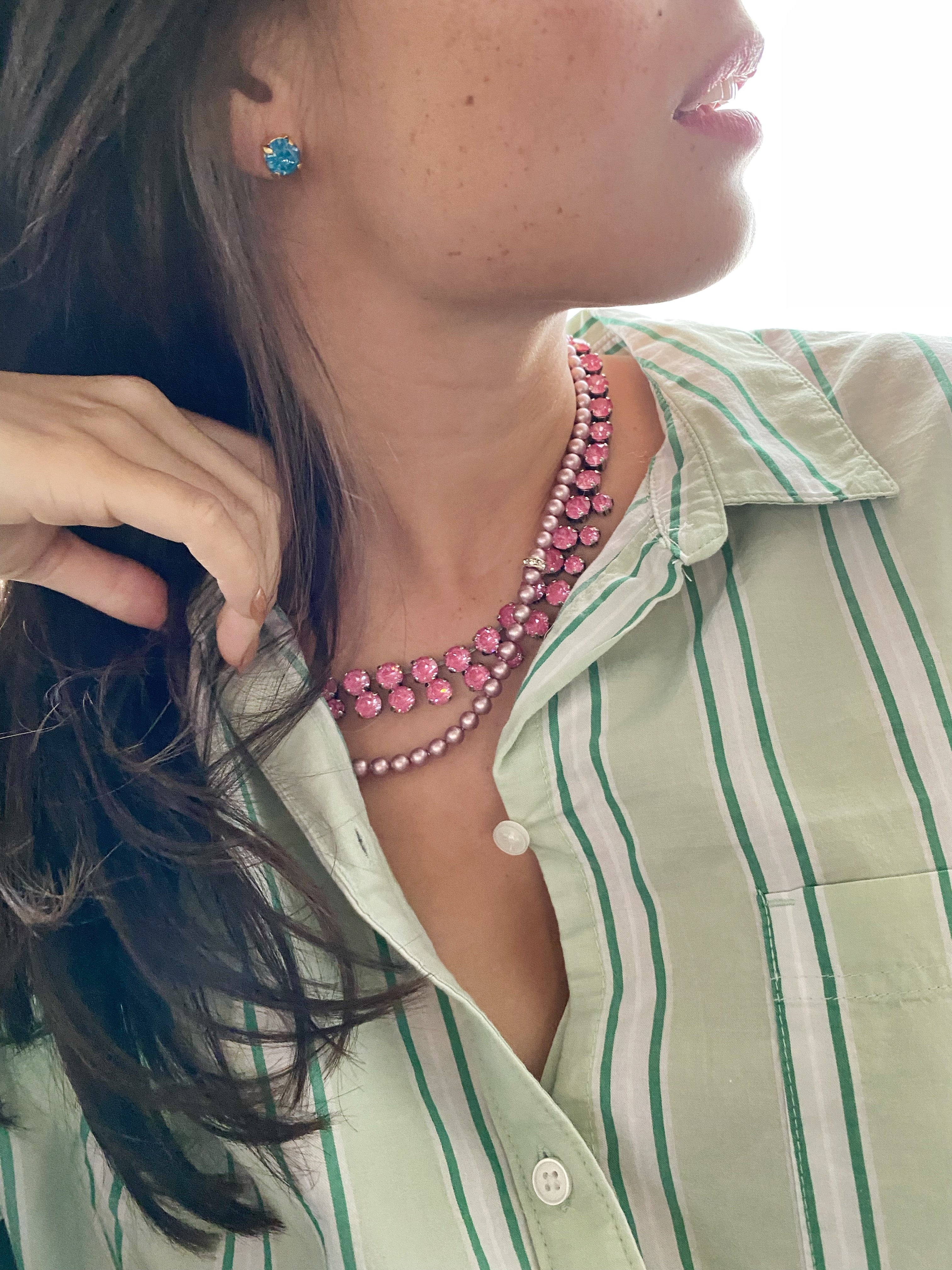 Collier Bal Dahlia rose