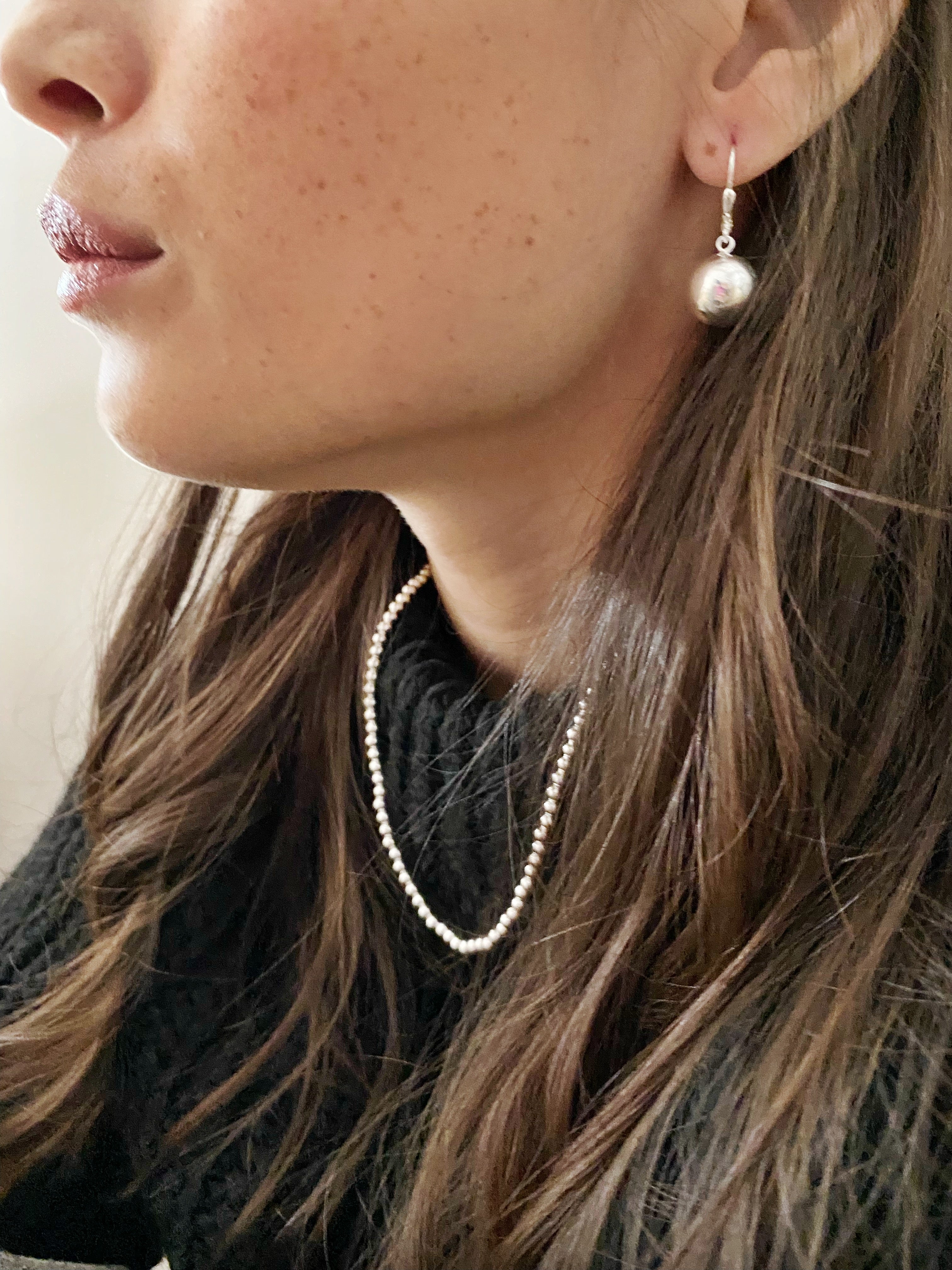 Ensemble collier et boucles d'oreilles argent sterling N.22🎂🎂