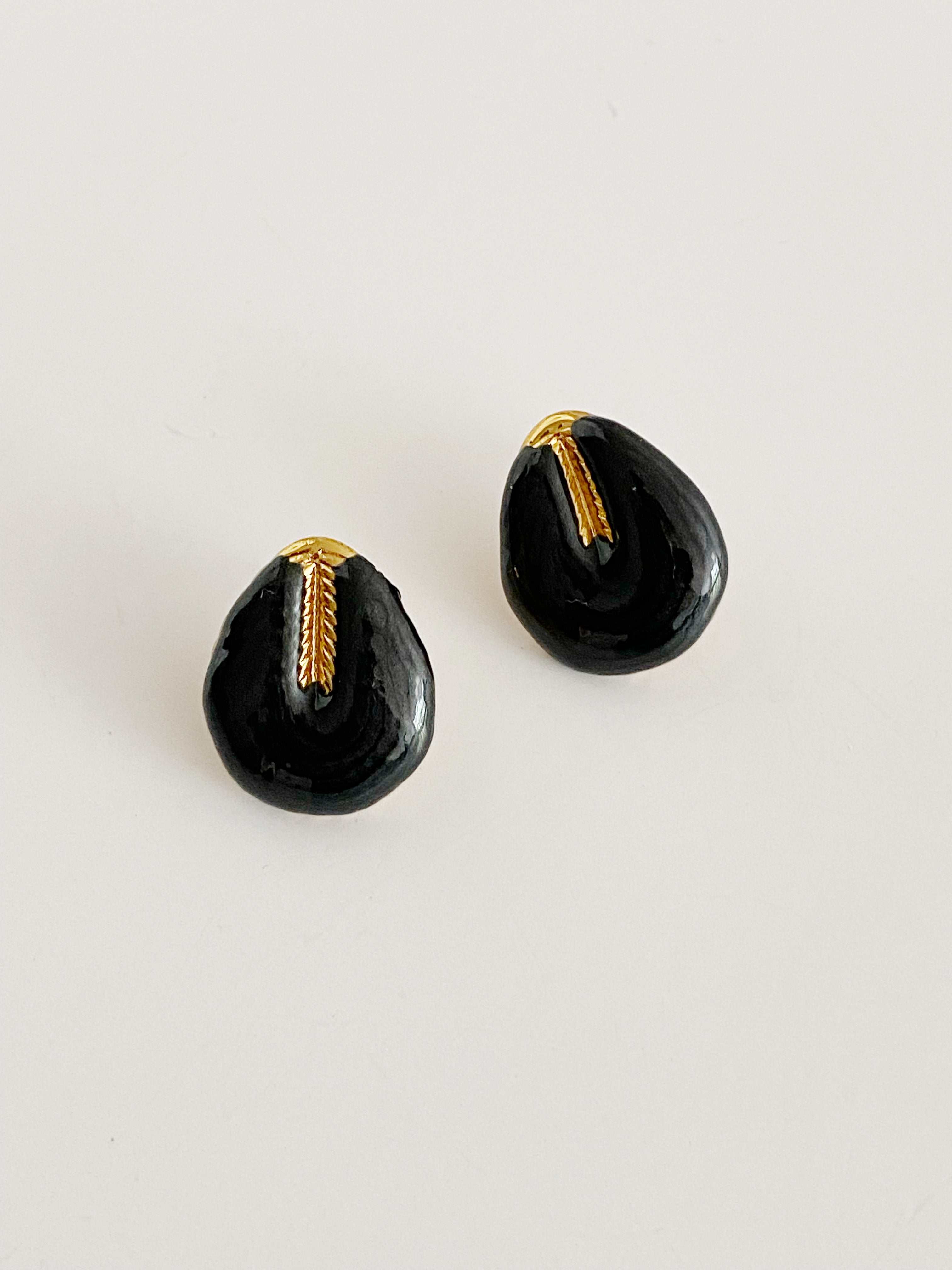 Boucles d'oreilles Naïade \ black