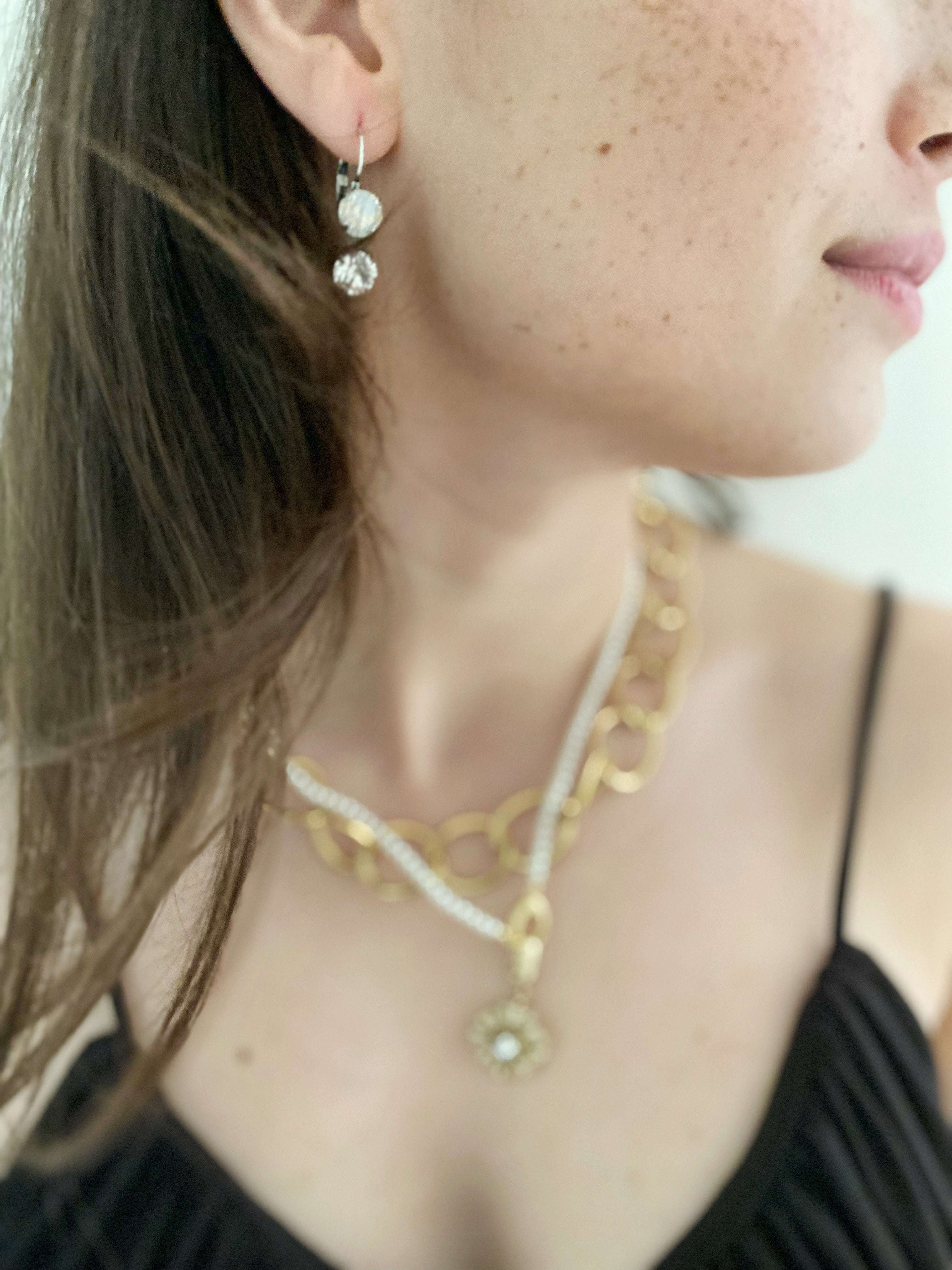 Boucles d'oreilles Béa\ sAble blanc