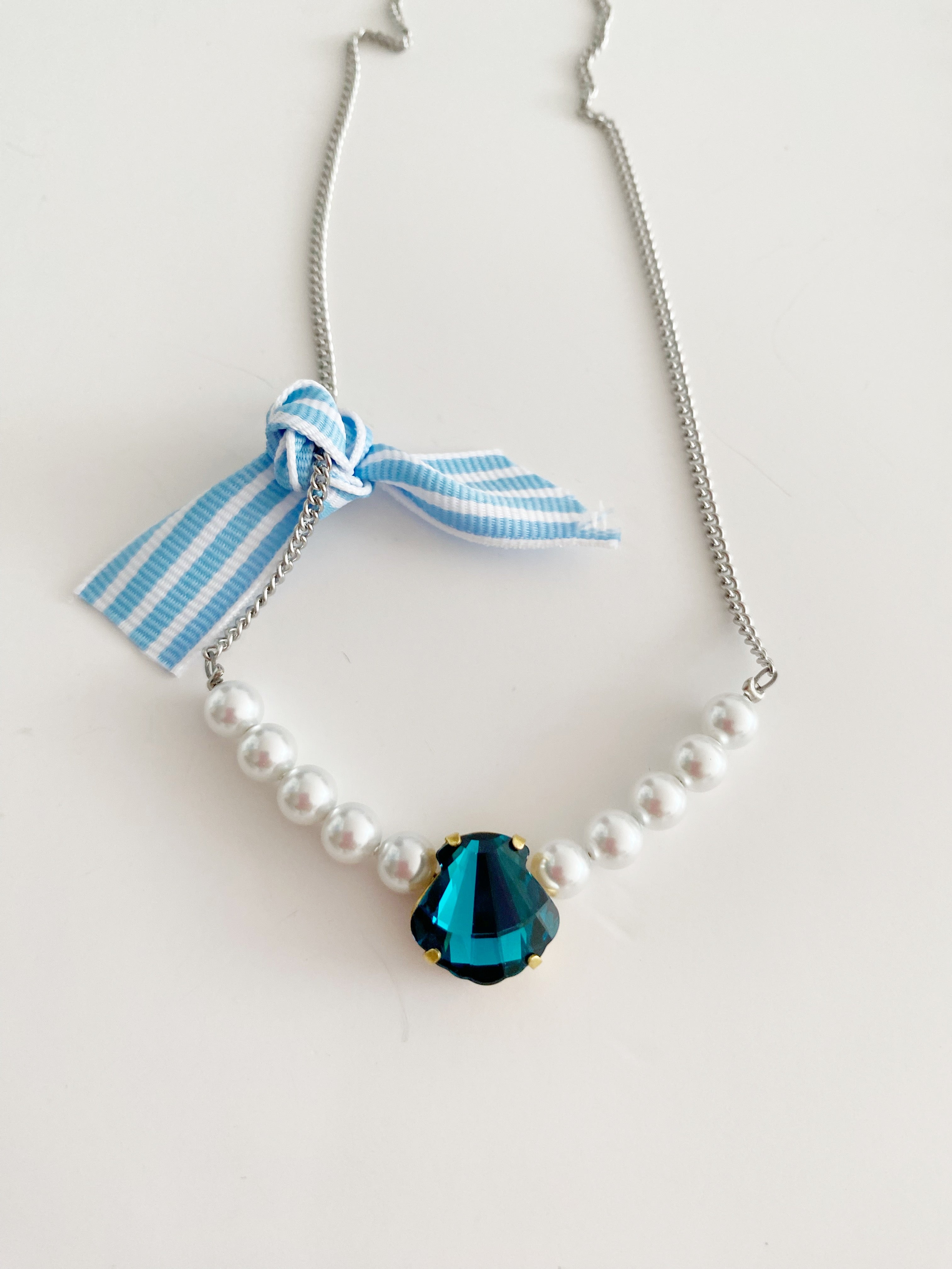 Collier coquillage À St-Tropez \ blue \ prix spécial ✨