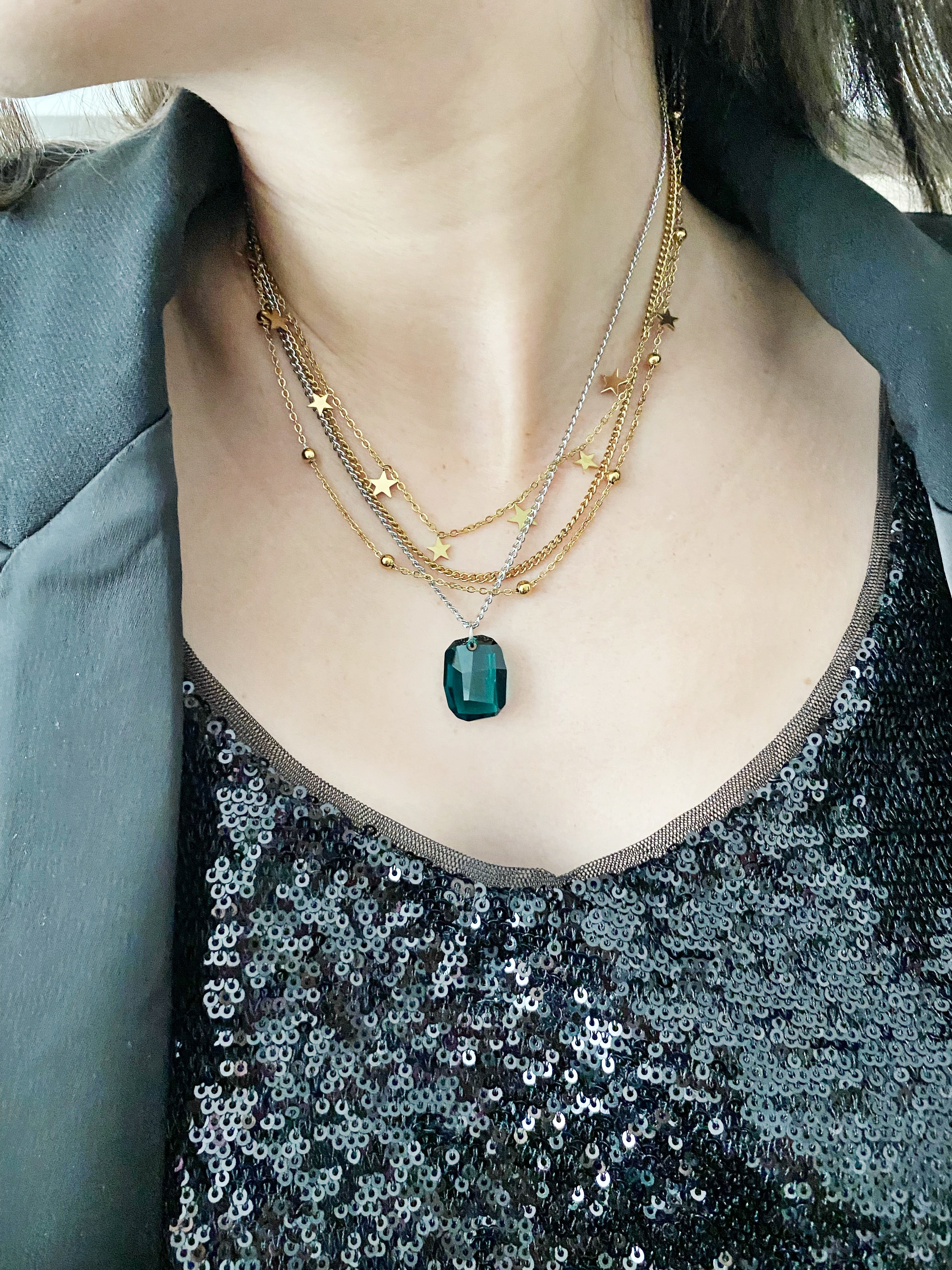 Collier Mathilde \ émeraude