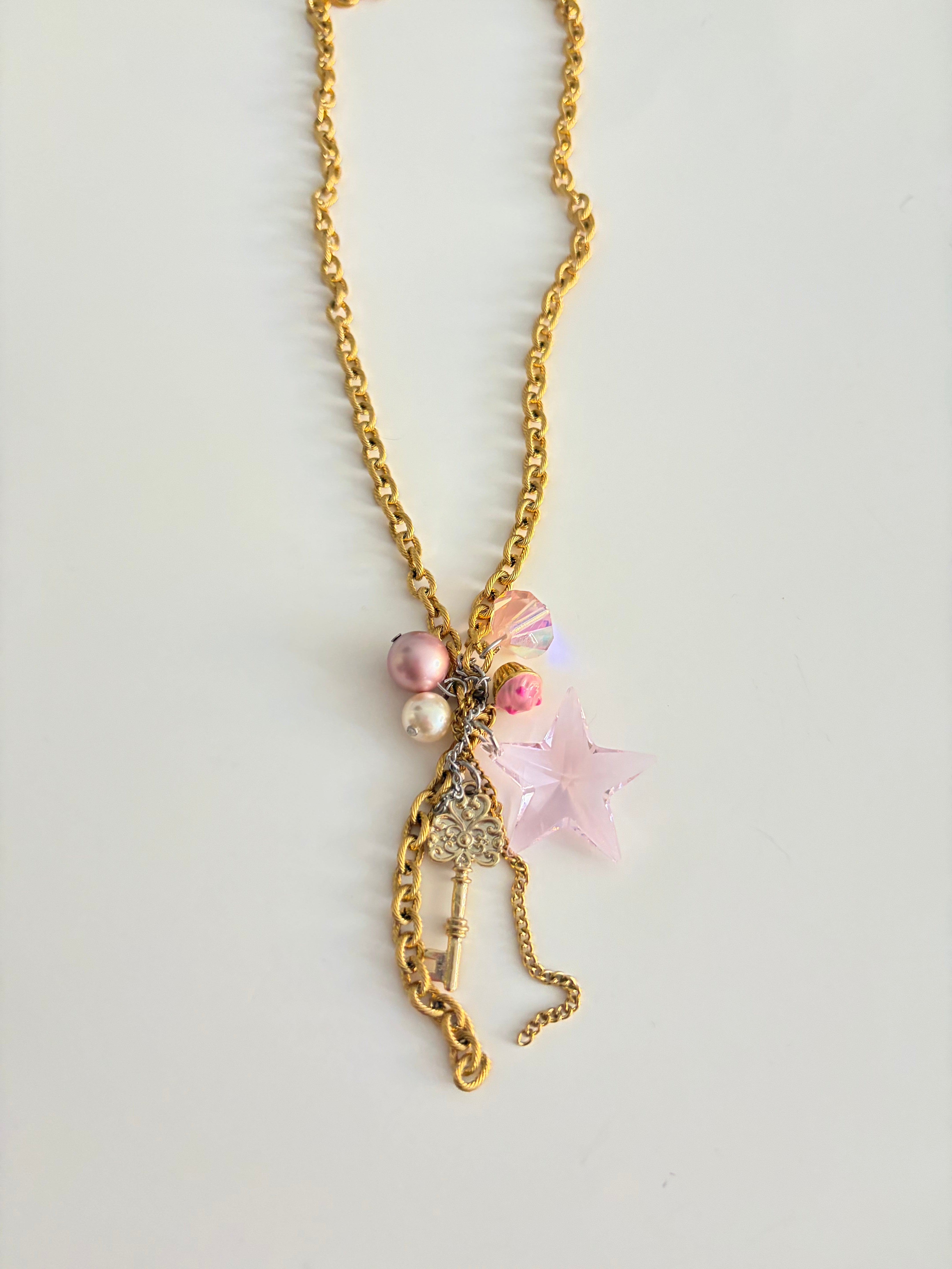 Collier Breloques Rose Star