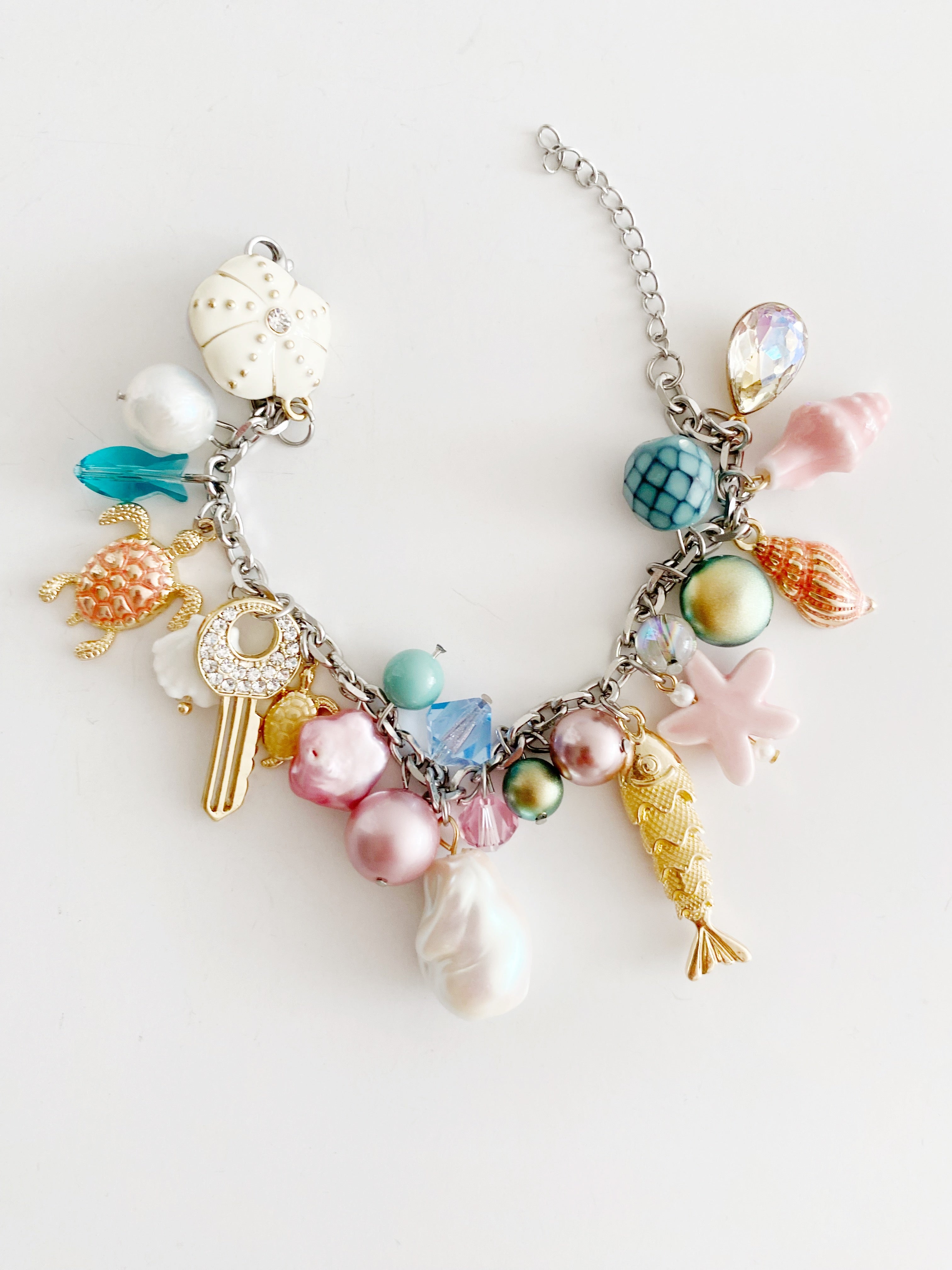 Bracelet breloques Pink coquillage