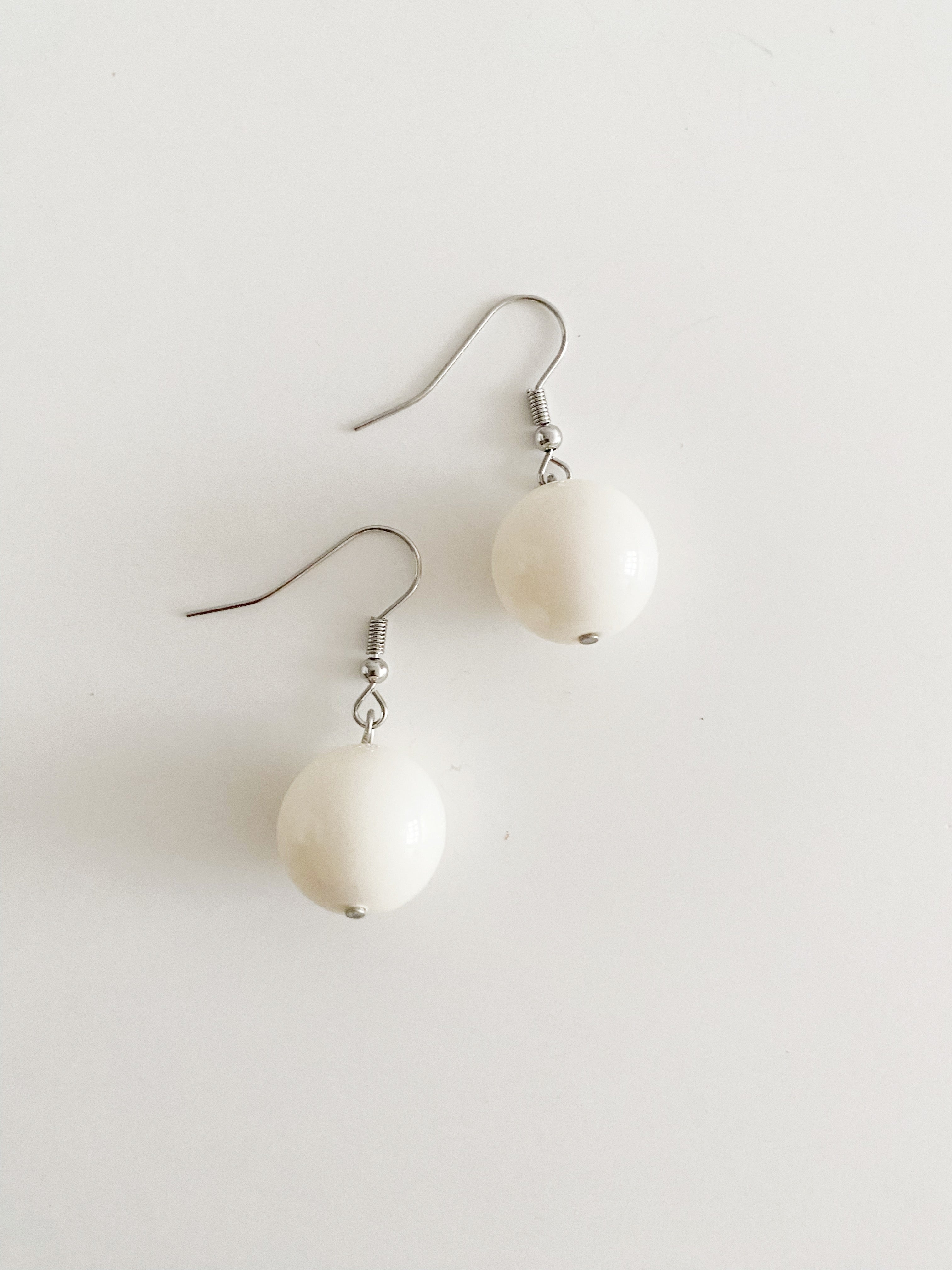 Boucles d'oreilles Blanc crème