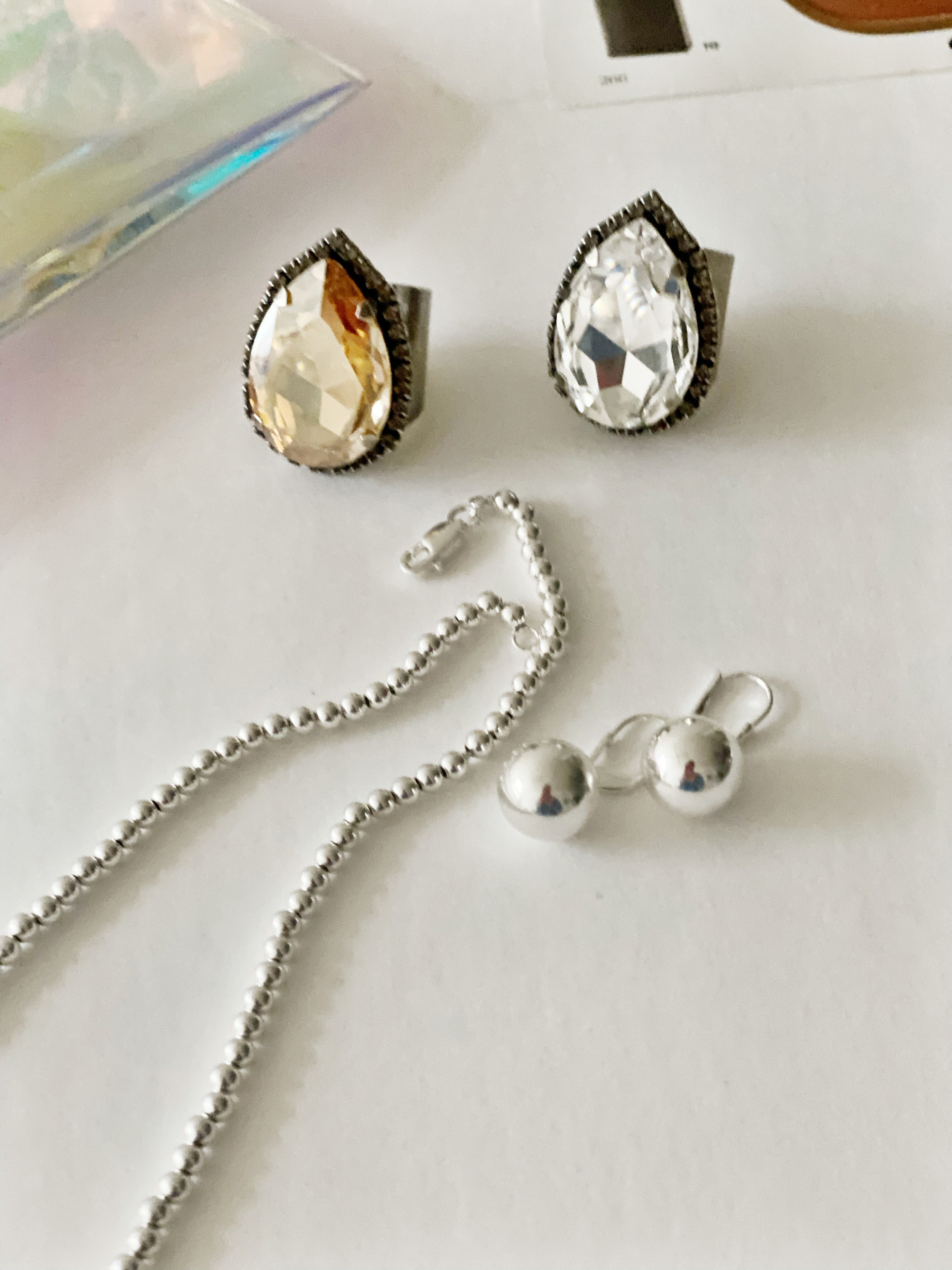 Ensemble collier et boucles d'oreilles argent sterling \ Sasha✨