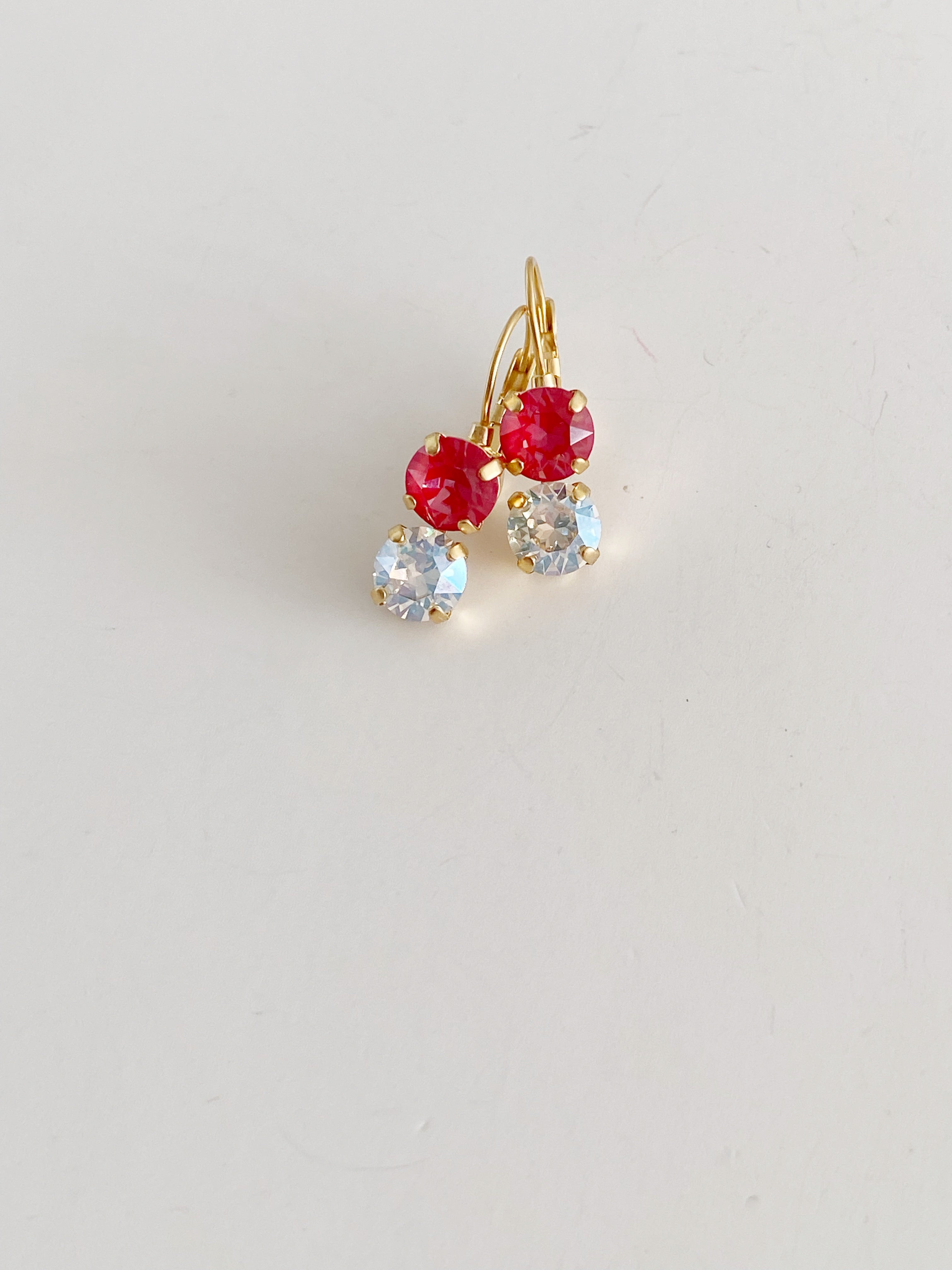 Boucles d'oreilles Béa rouge romance