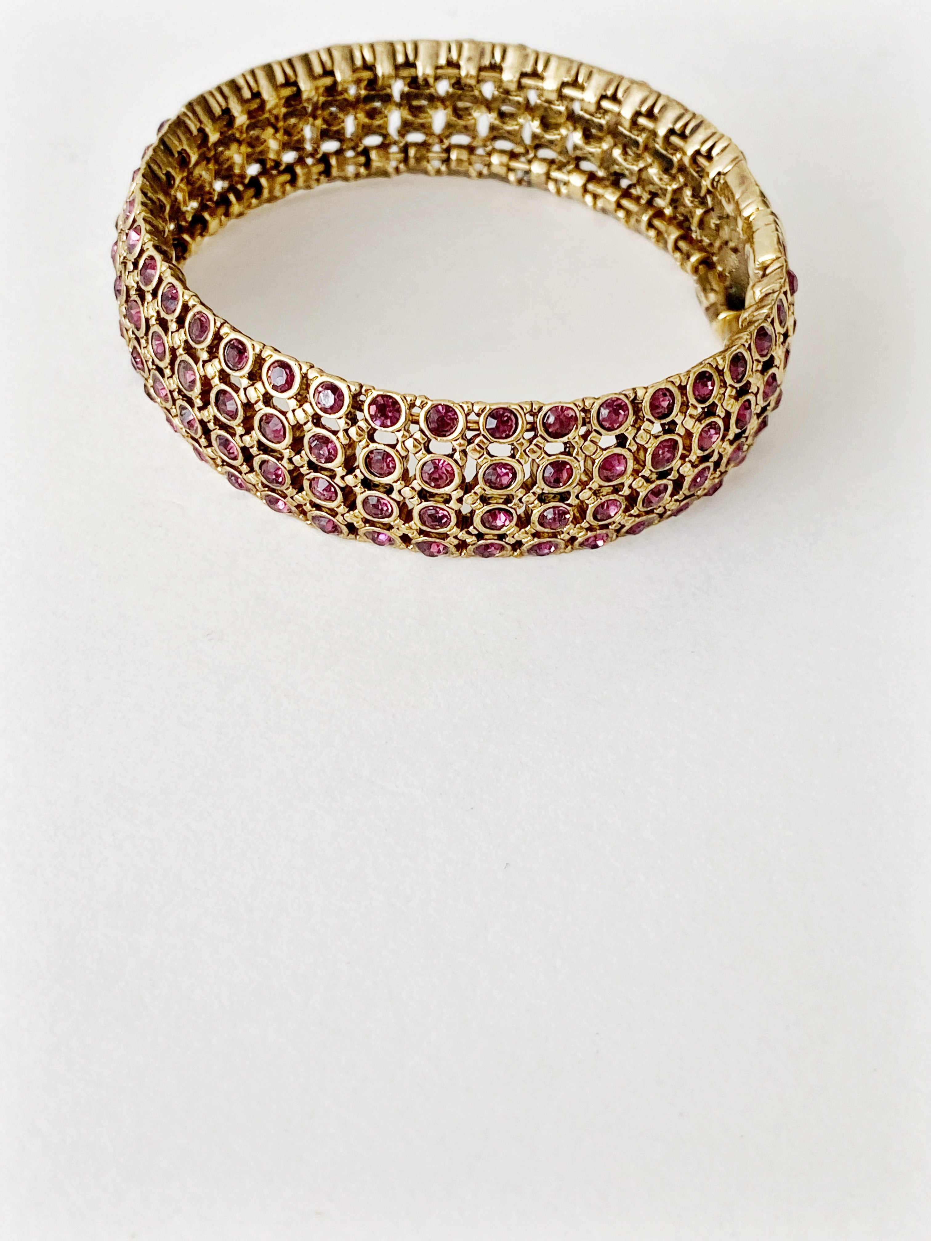 Bracelet VINTAGE \ cuff avec cristaux améthyste