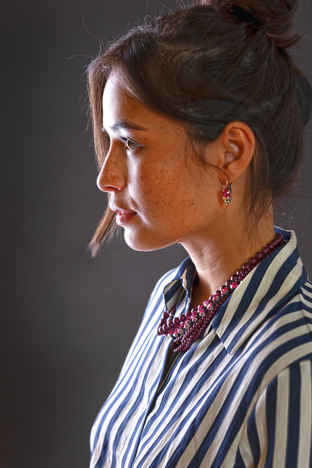 Boucles d'oreilles Eloise \dark rose