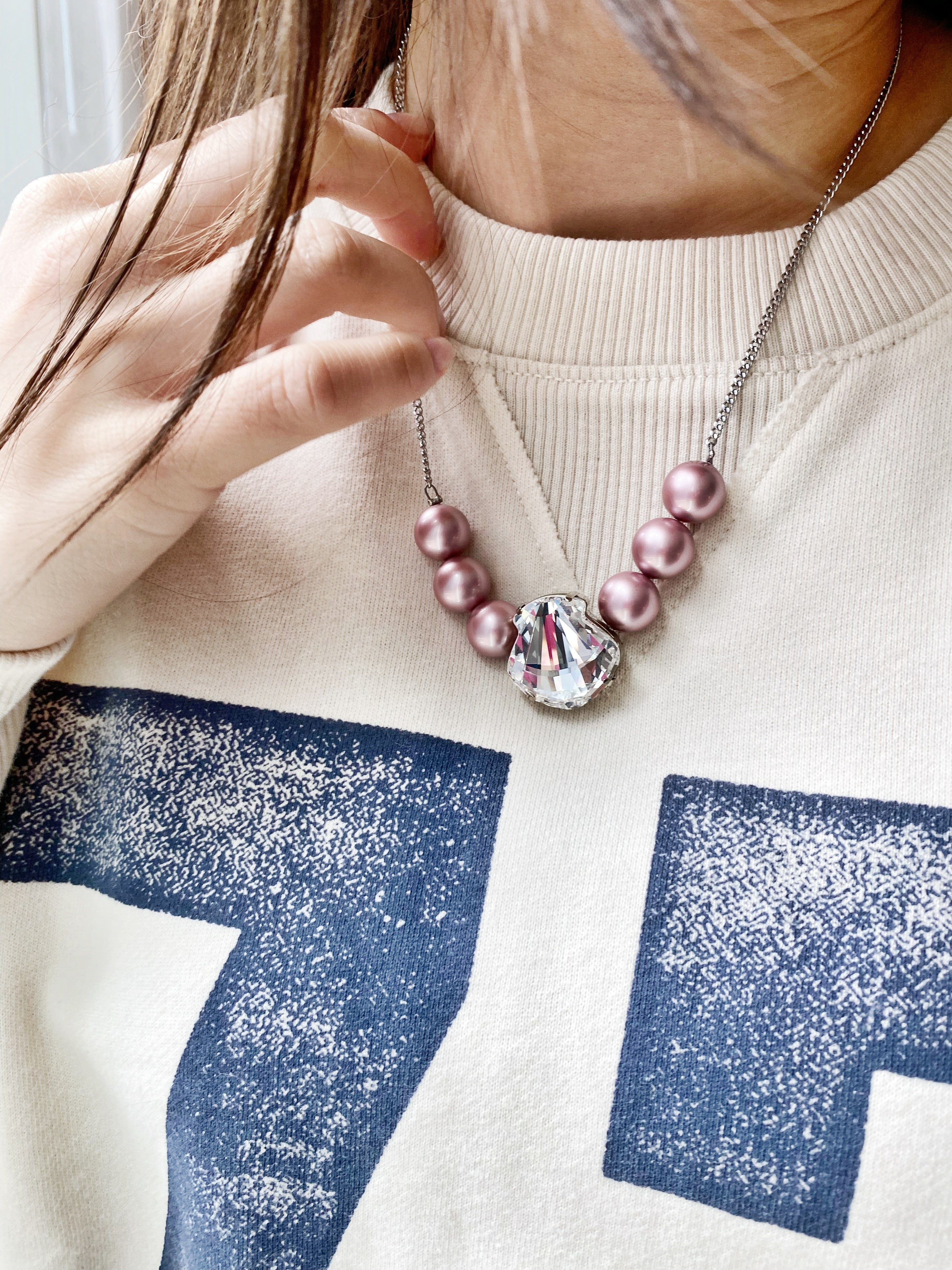 Collier Coralia rose