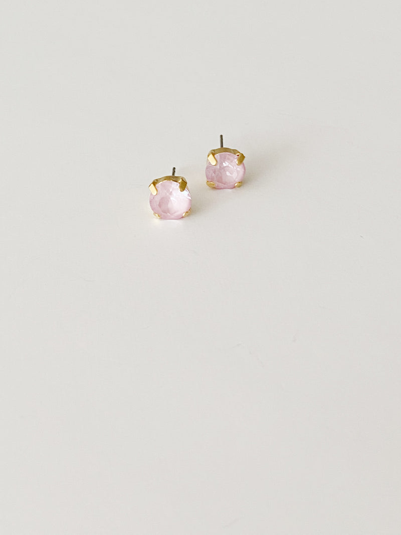 Boucles d'oreilles stud  gold \ soft pink✨