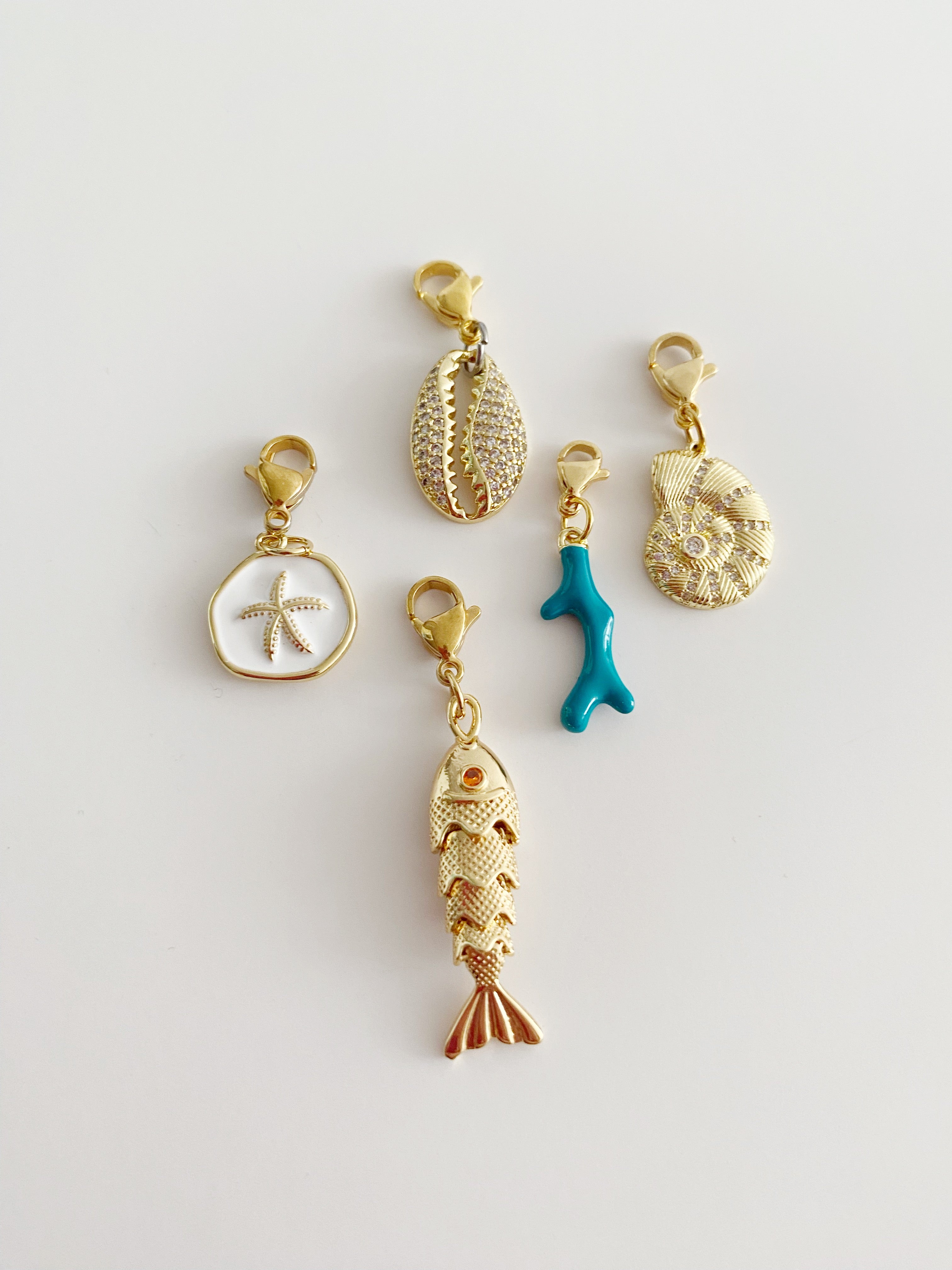 Ensemble  5 breloques de la  mer 🐚🪸🌊