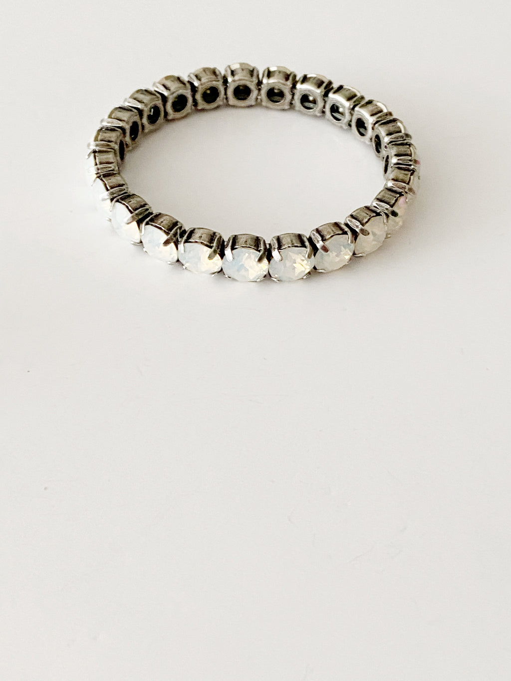 Bracelet élastique opal blanc