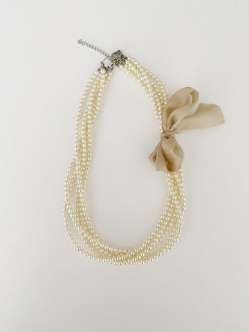 Collier de  grosses perles vintage Sofia