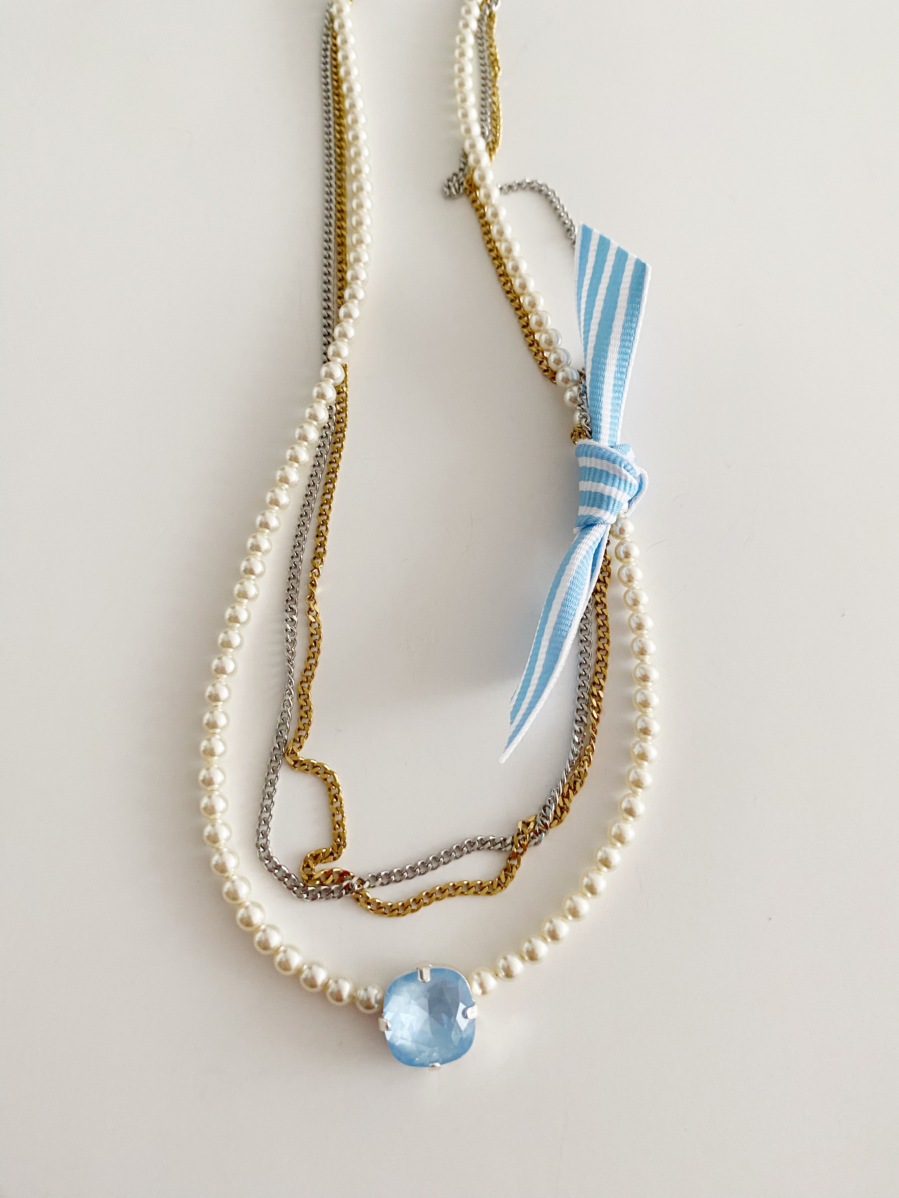 Collier India \ Bleu mer