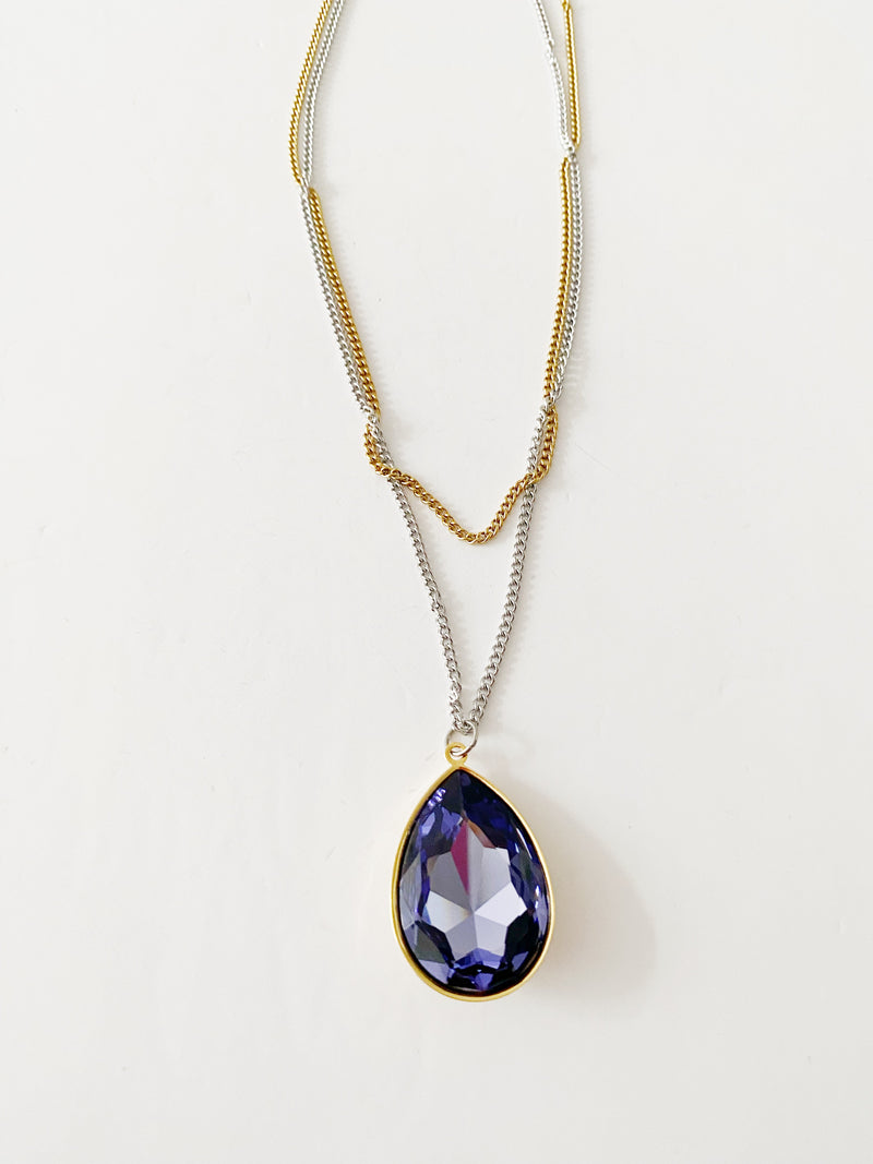 Collier pendentif FESTIF ✨\mauve tanzanite