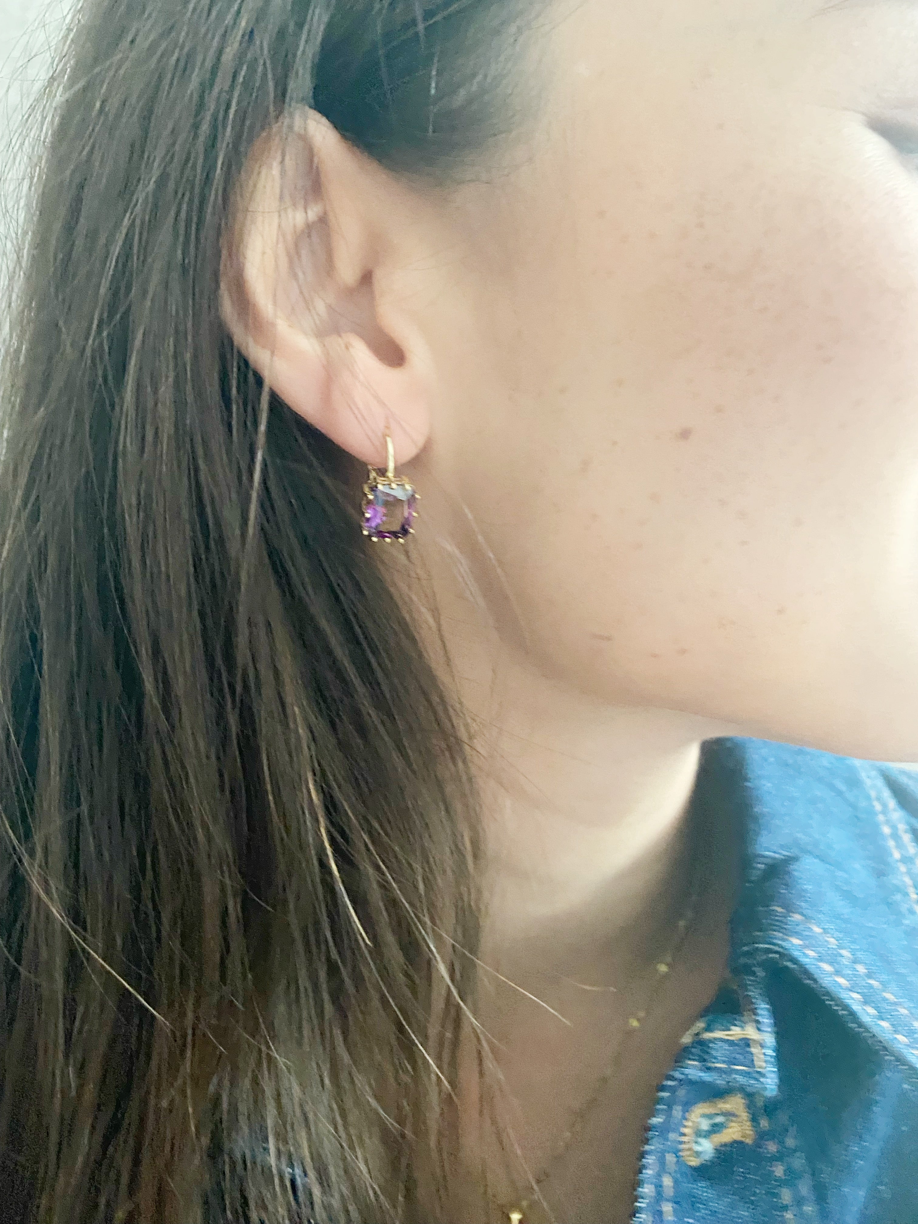 Boucles d'oreilles Charlie mauve