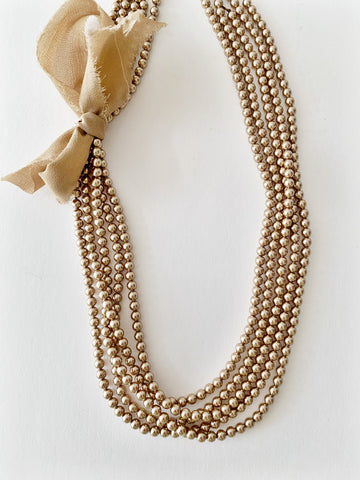 Collier de  grosses perles vintage Sofia