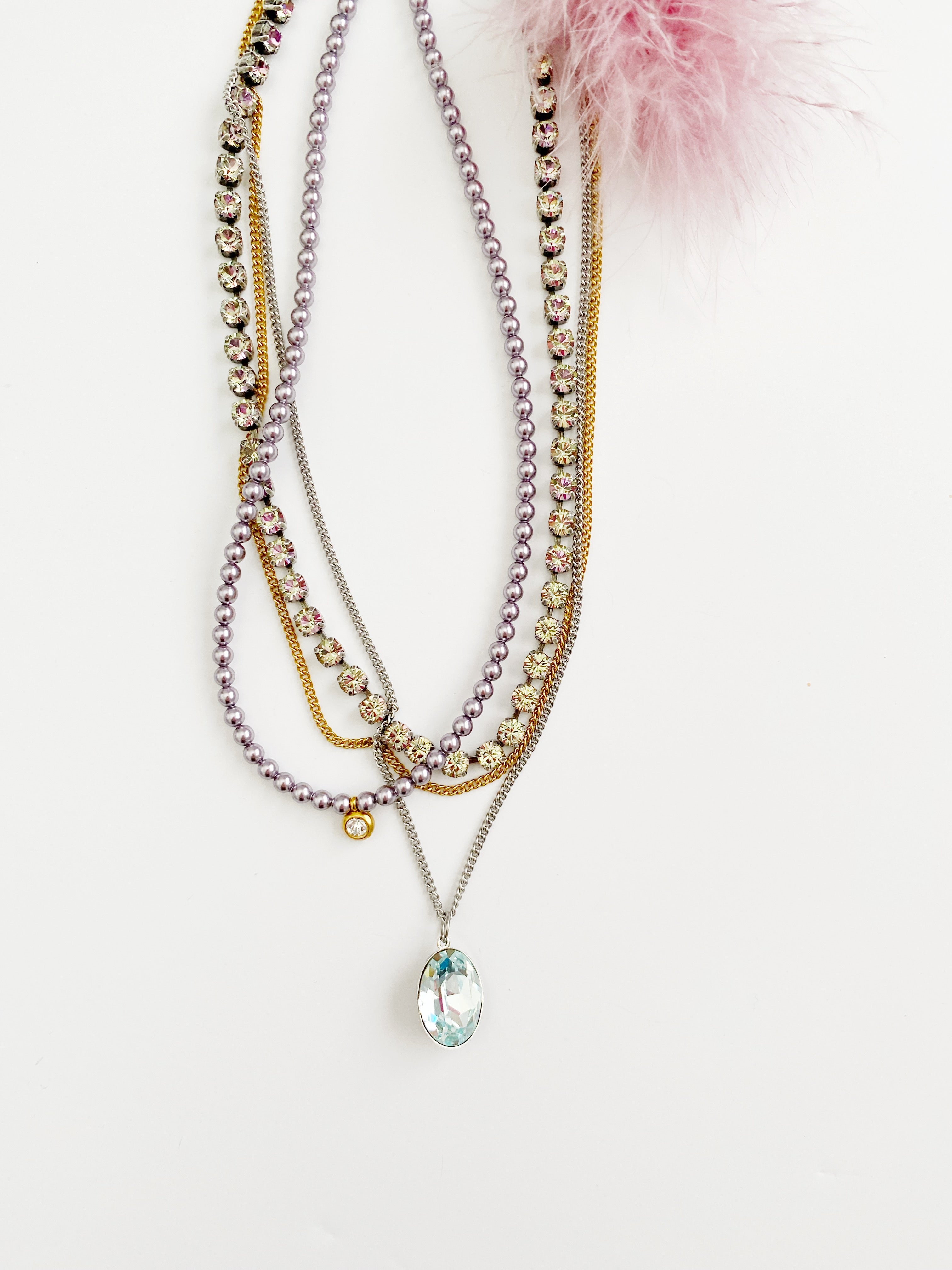 Ensemble 3 colliers Romance