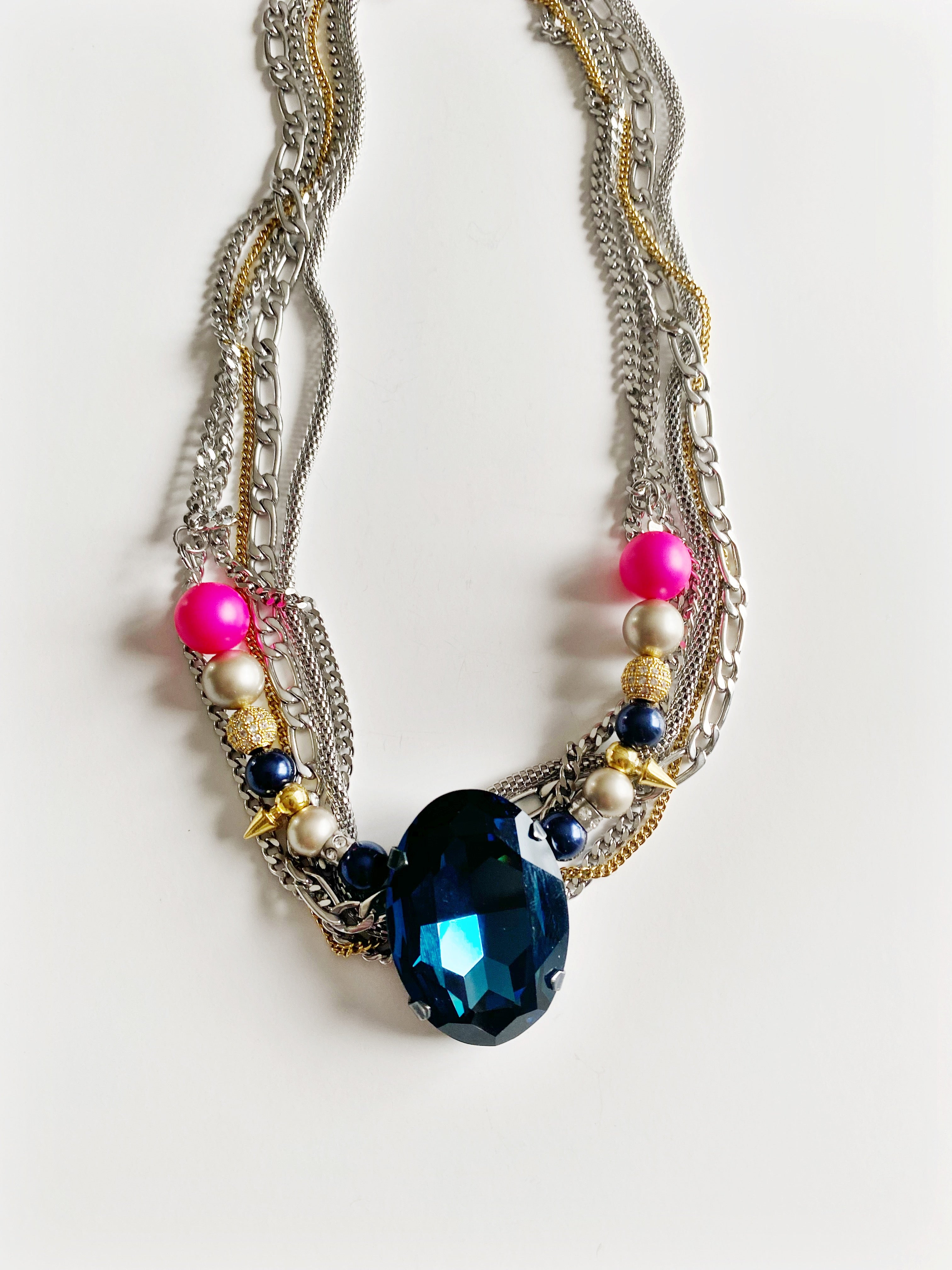 Collier Elsa navy blue