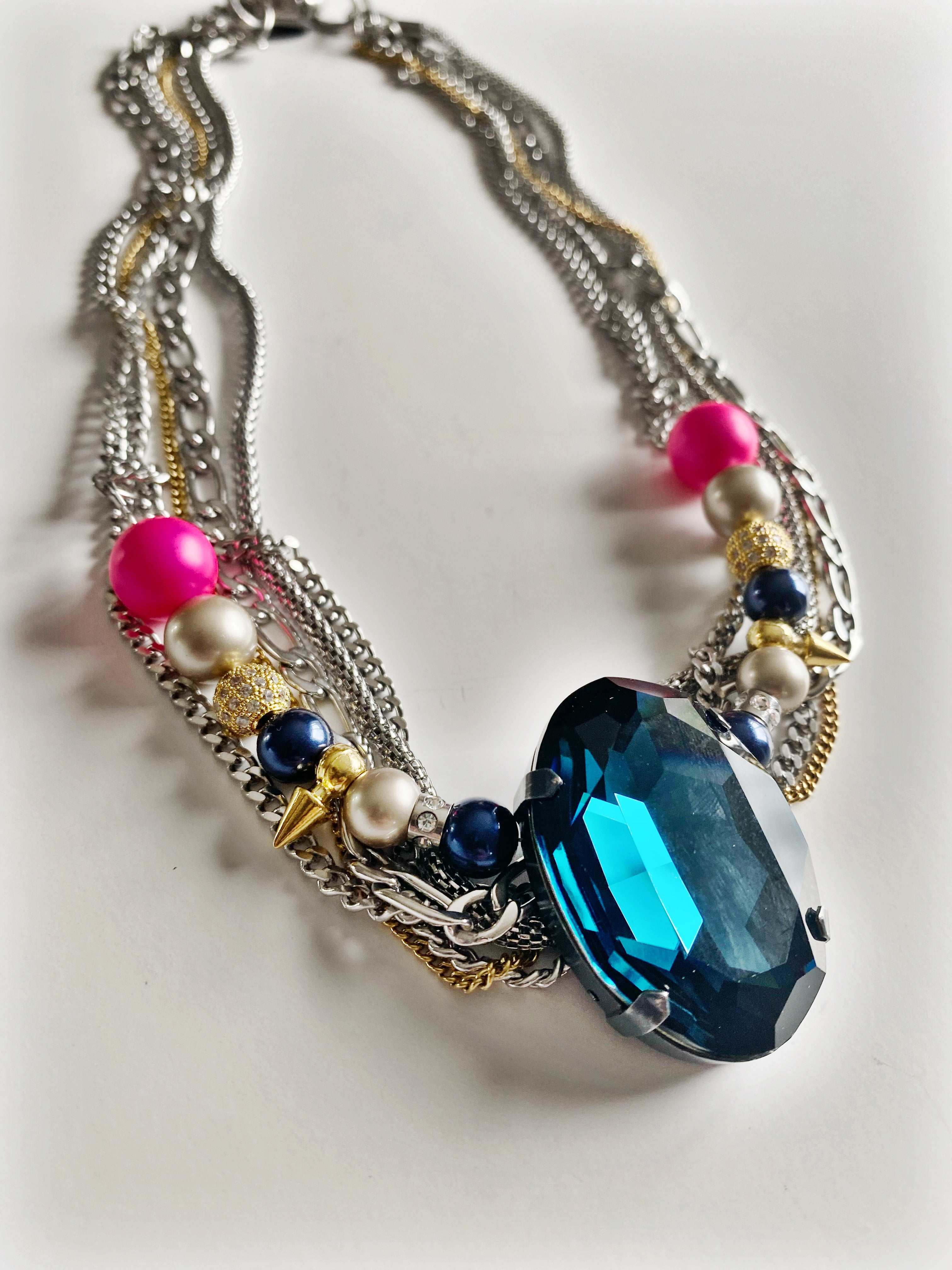 Collier Elsa navy blue