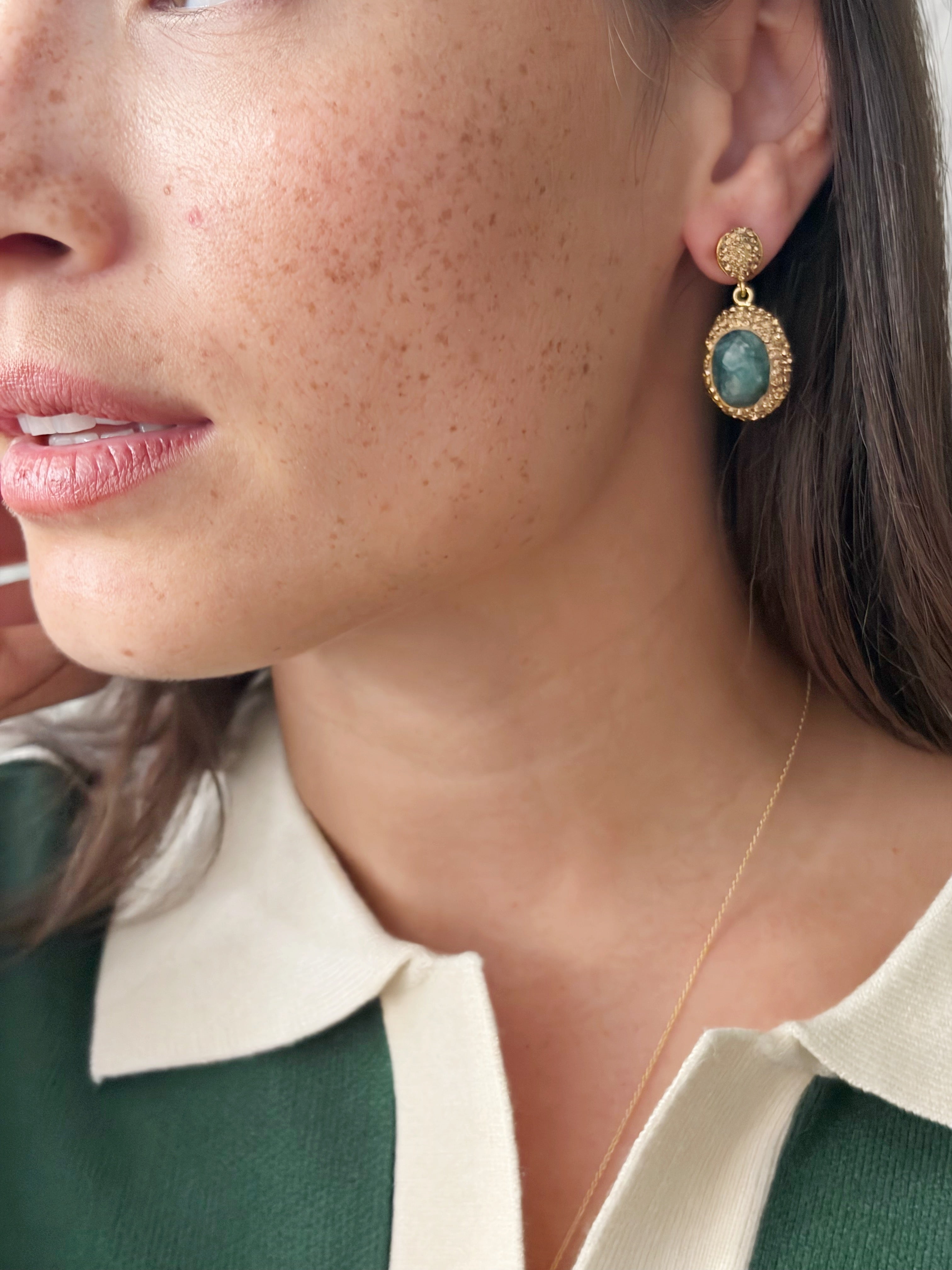 Boucles d'oreilles Clifton green