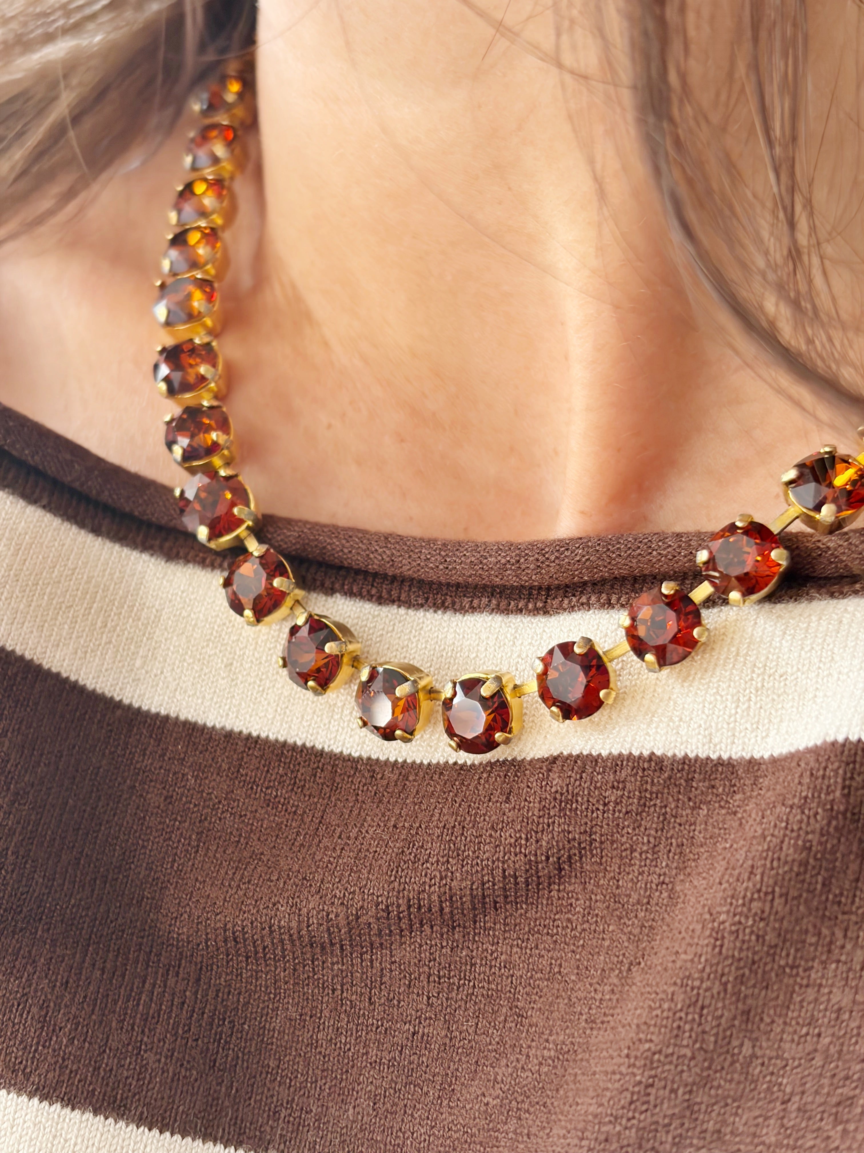 Collier Safira Smoked Amber