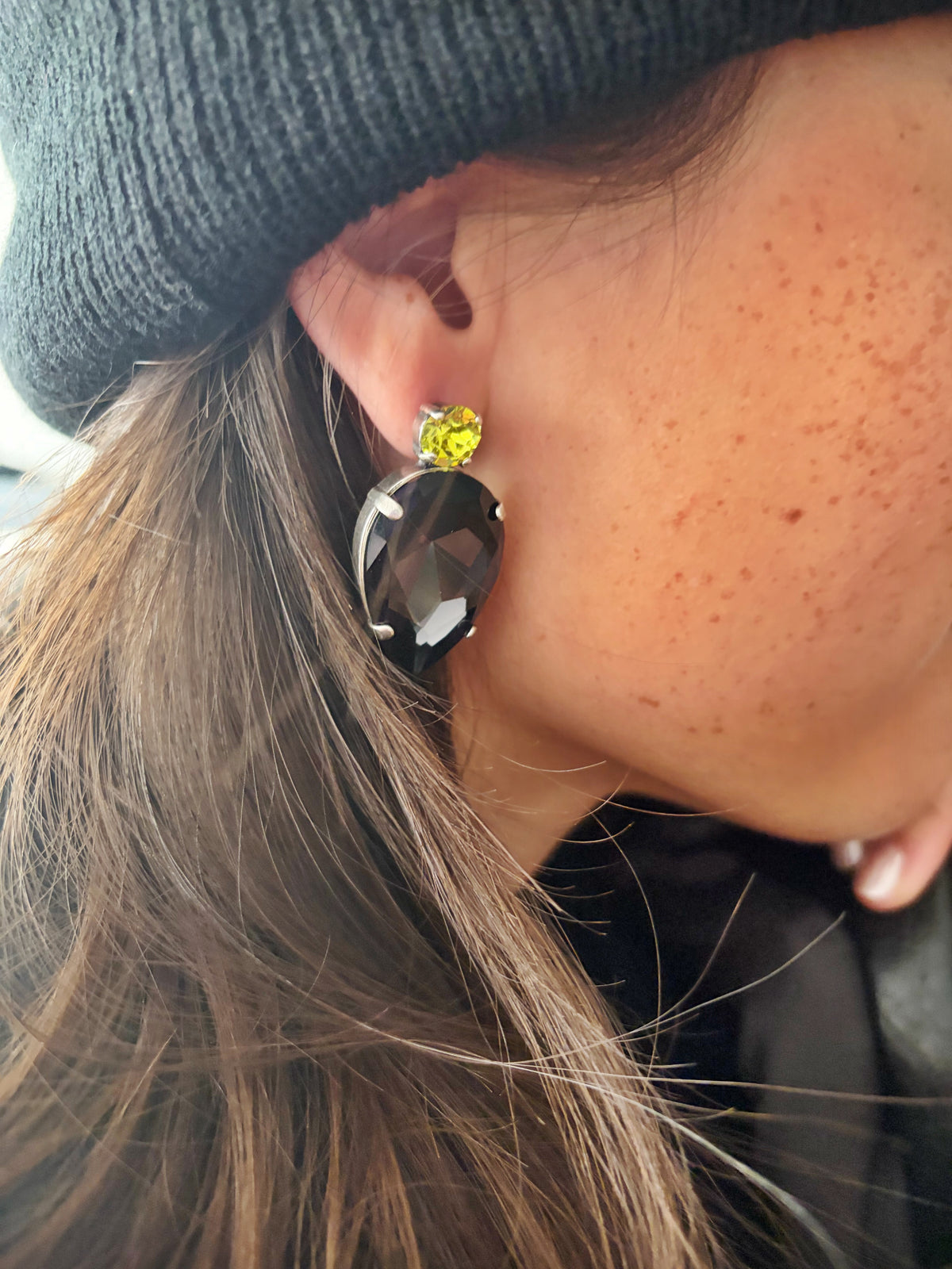 Boucles d'oreilles Bowie \ graphite