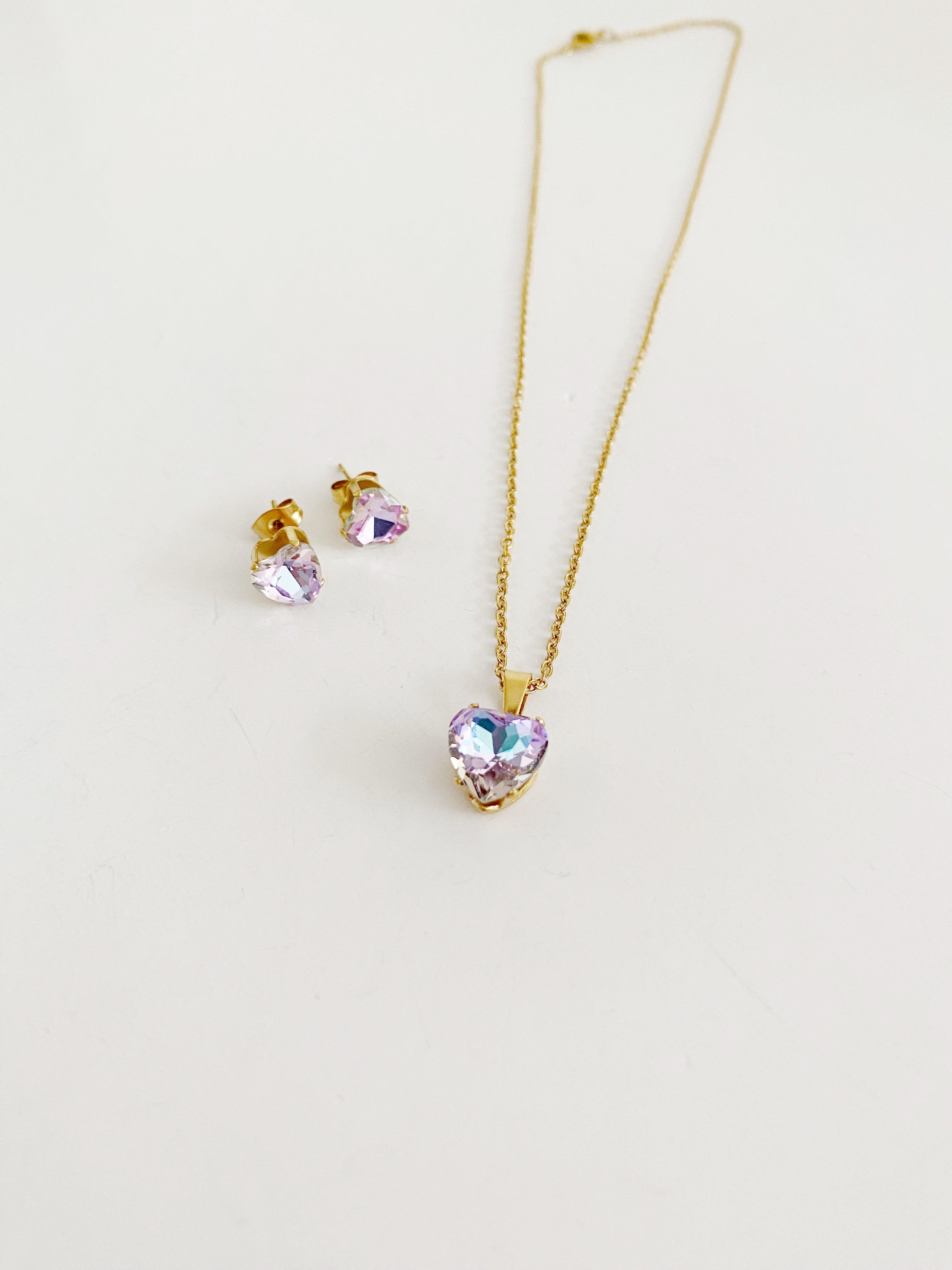 Ensemble collier et boucles d'oreilles Unicorn love