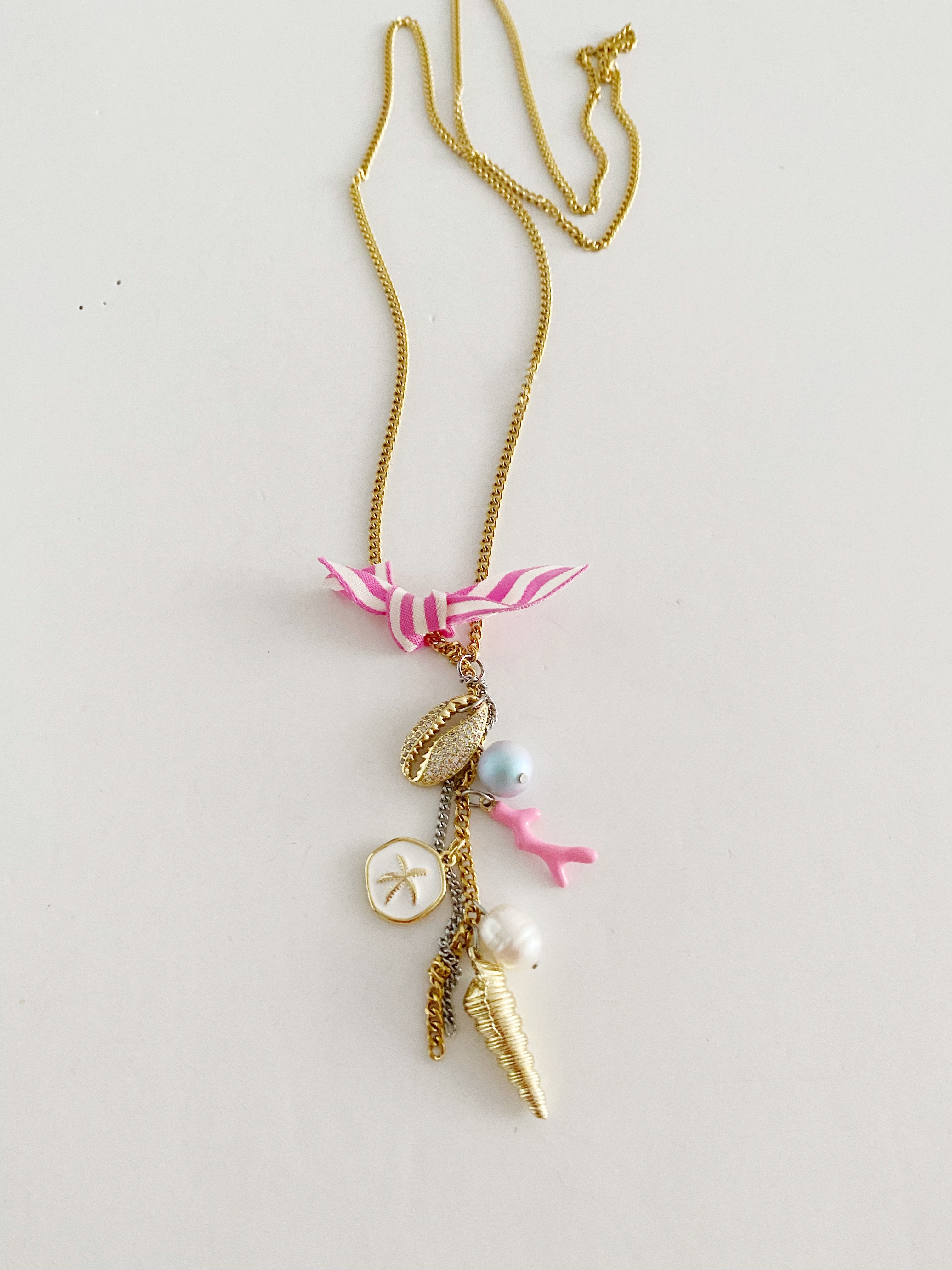Long collier grappe souvenirs de la mer🐚
