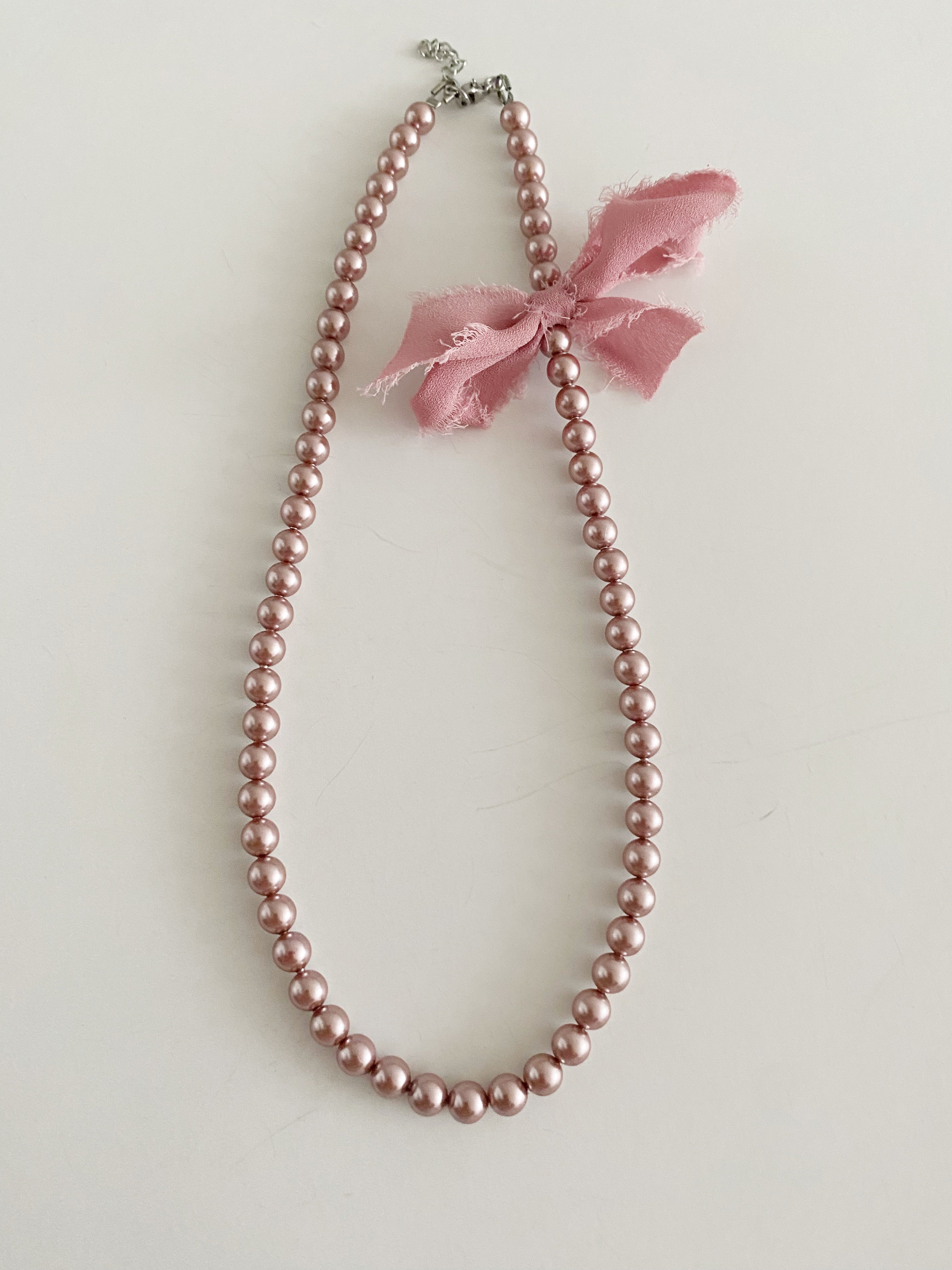 Collier de perles Haute couture \ vintage pink