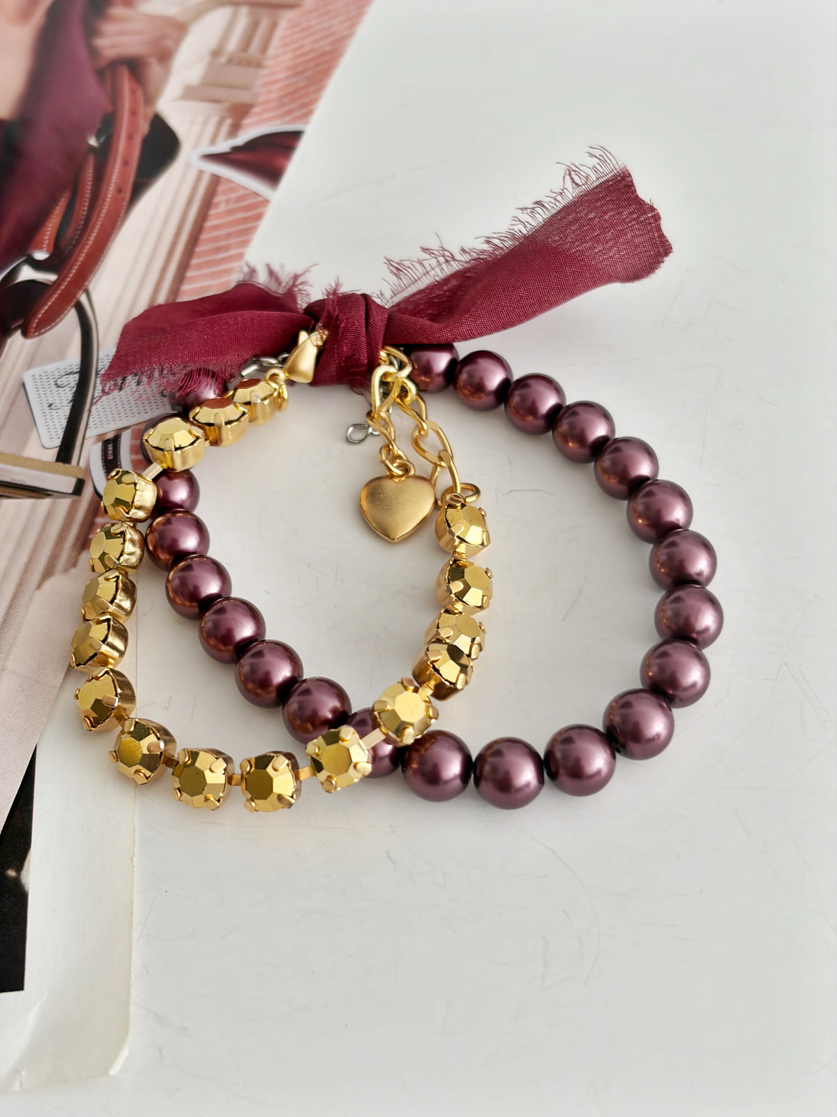 Ensemble de bracelet Lily Burgundy