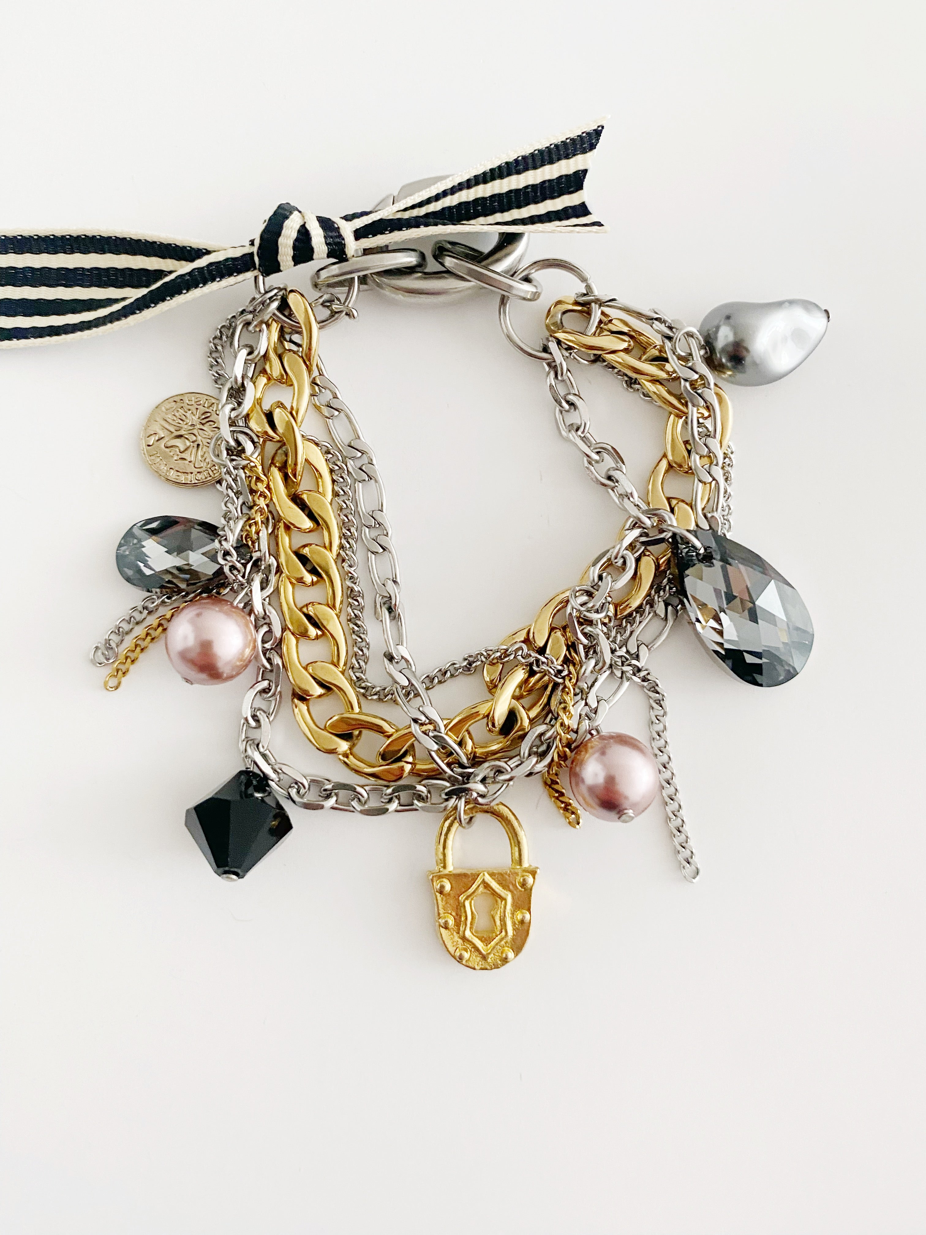 B🌸racelet Black et Rose