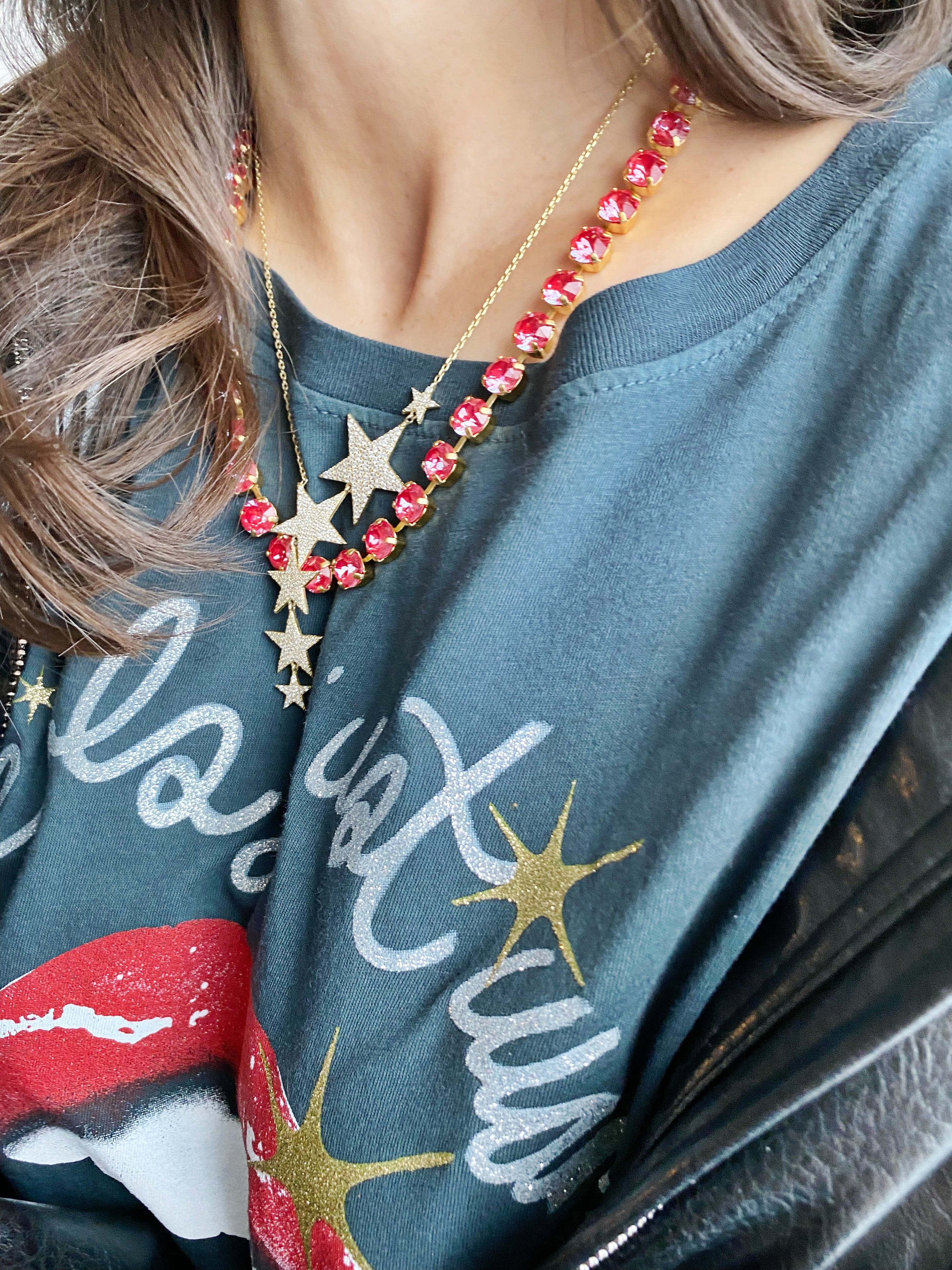 Collier Safira\Rouge Romance à MIlan ❤️