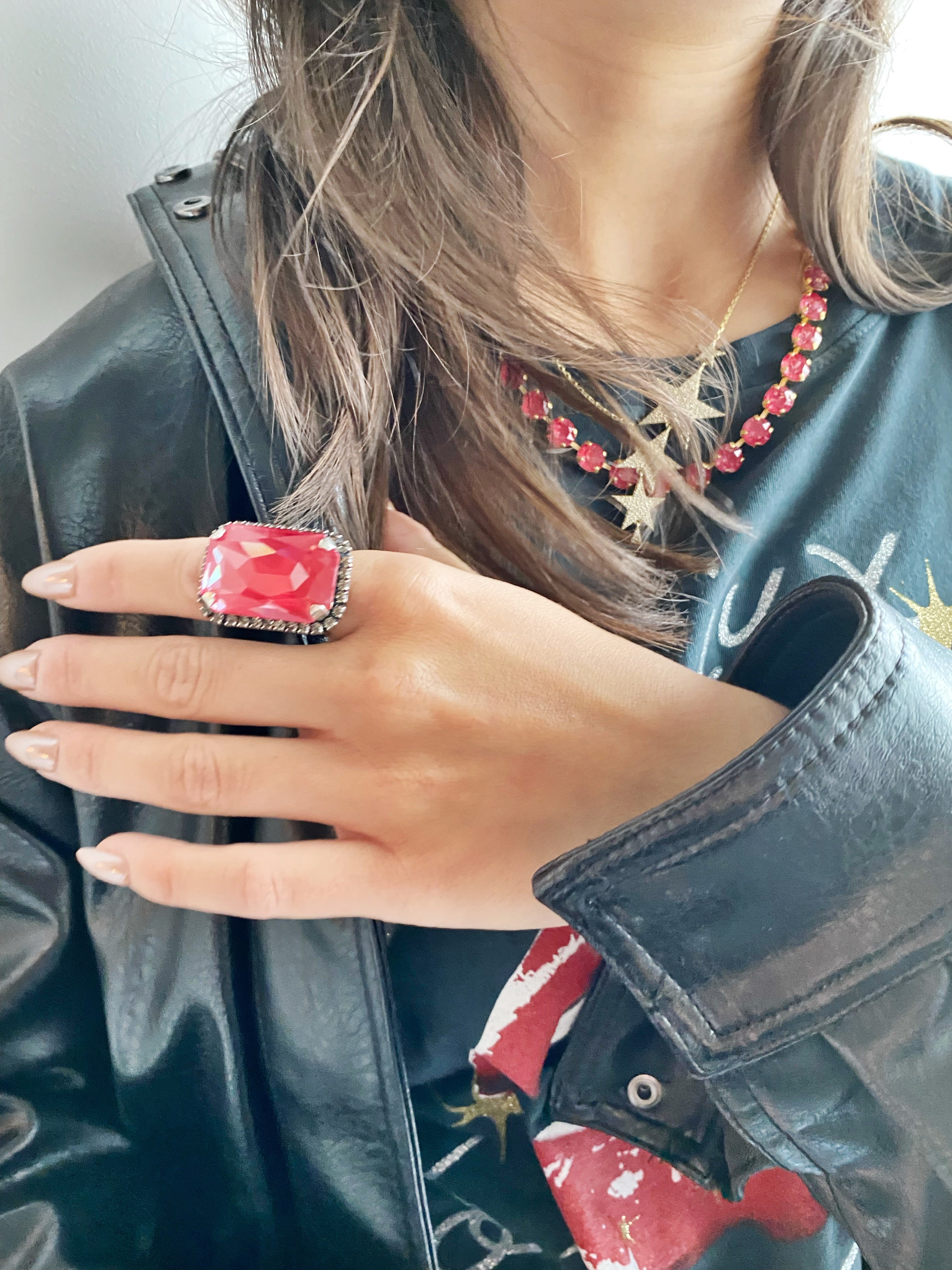 Bague cocktail Stella Rouge Romance à MIlan