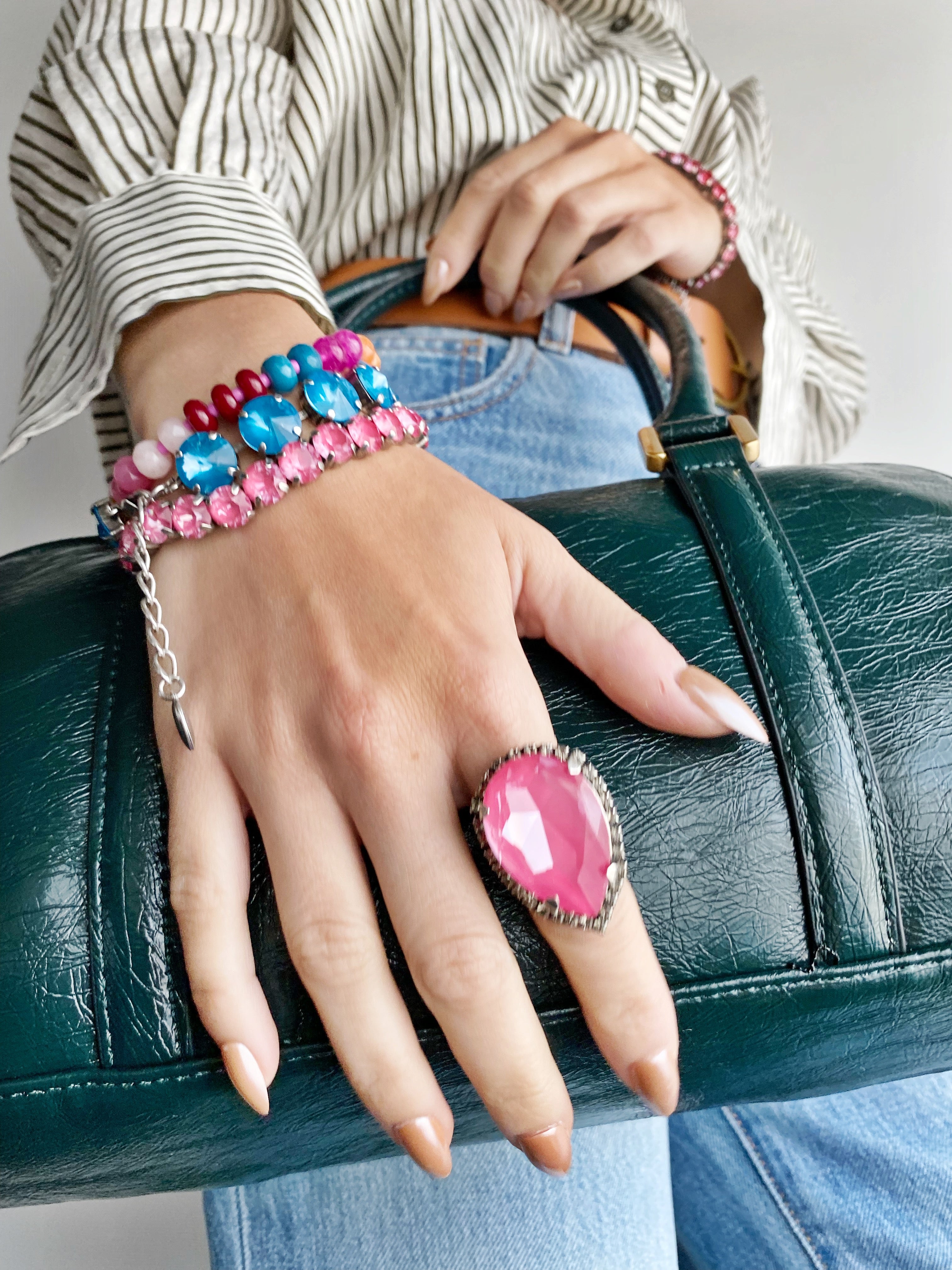 Bracelet élastique DAHLIA PINK