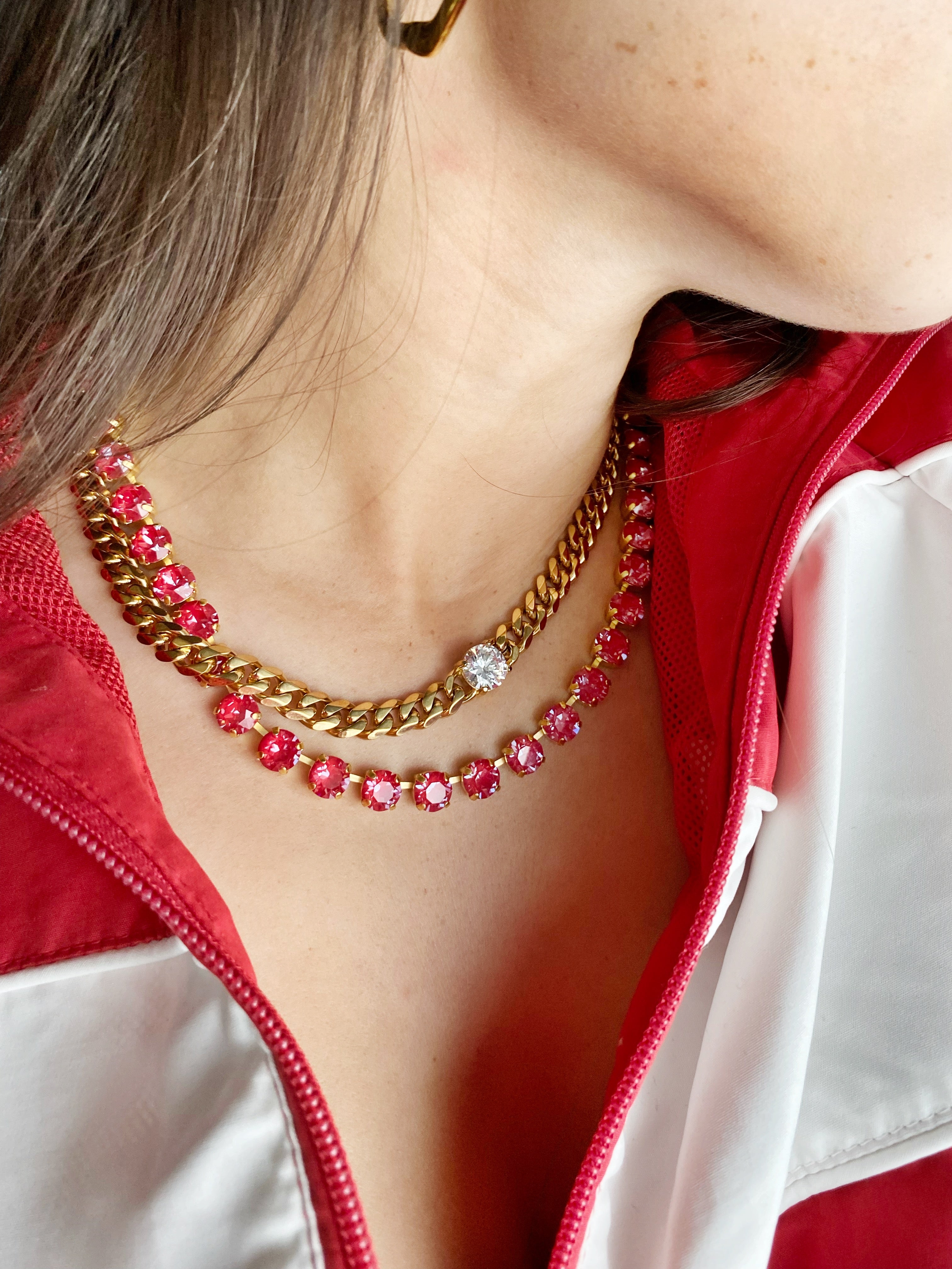 Collier Safira\Rouge Romance à MIlan ❤️