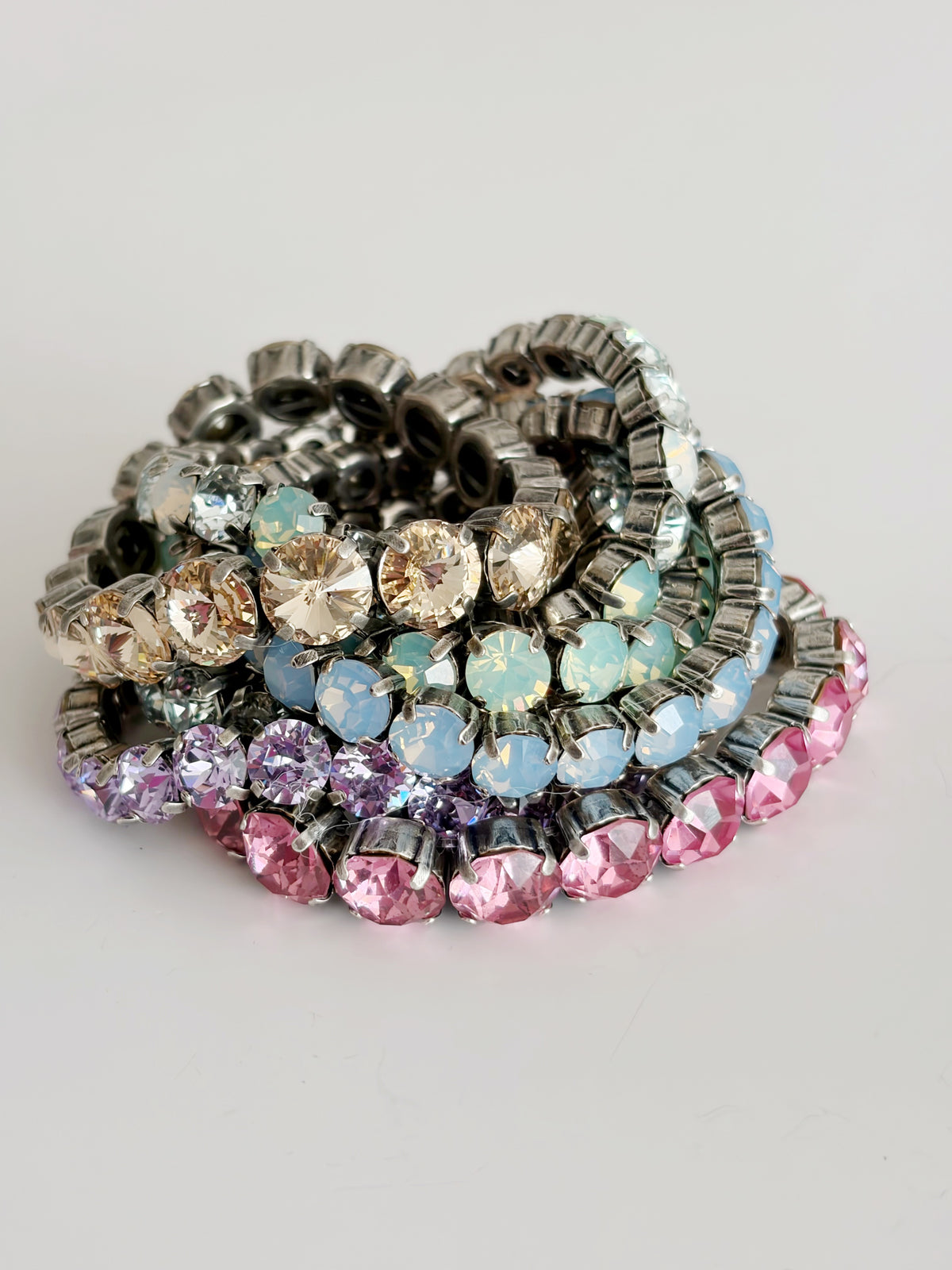 Bracelet élastique opaline blue